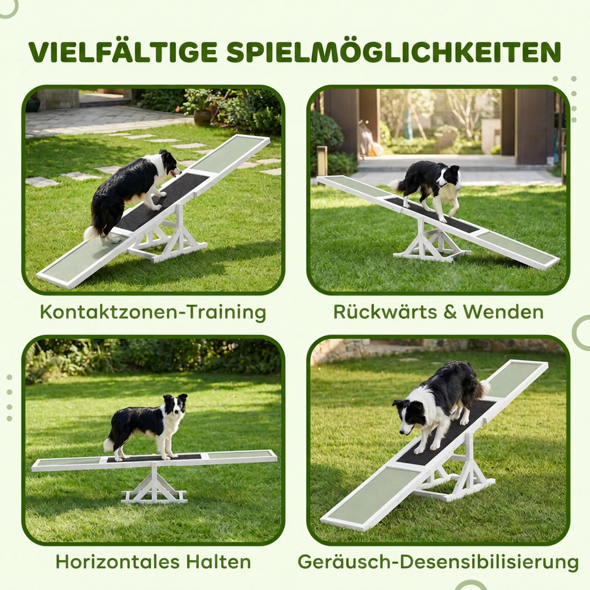 Hundewippe für Agility Training aus Tannenholz, 180x30x30 cm
