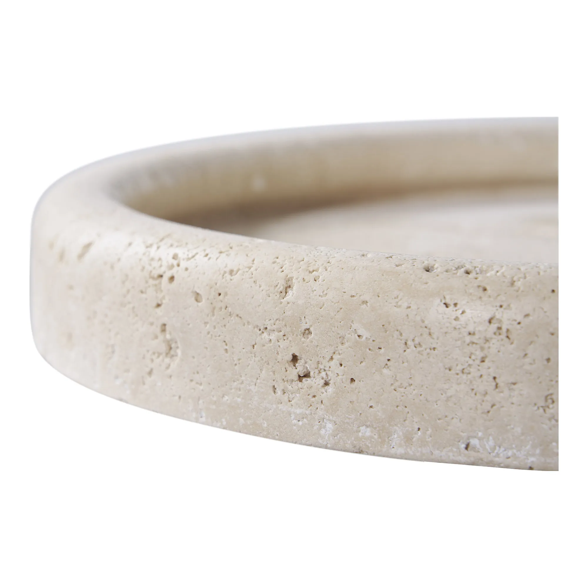 tinkaro Tablett Travertin ø25,5 cm Beige