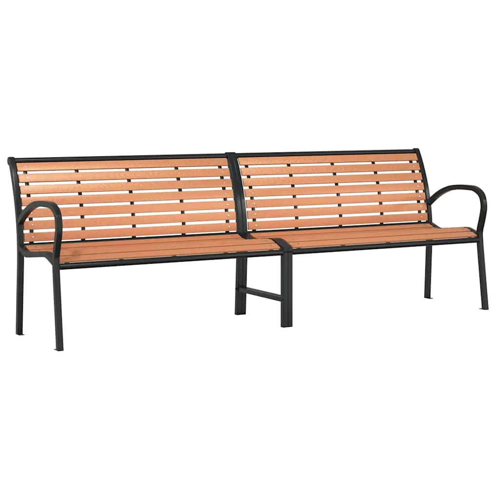 Gartenbank Braun 231 x 62 x 82 cm aus Massivholz und pulverbeschichtetem Stahl