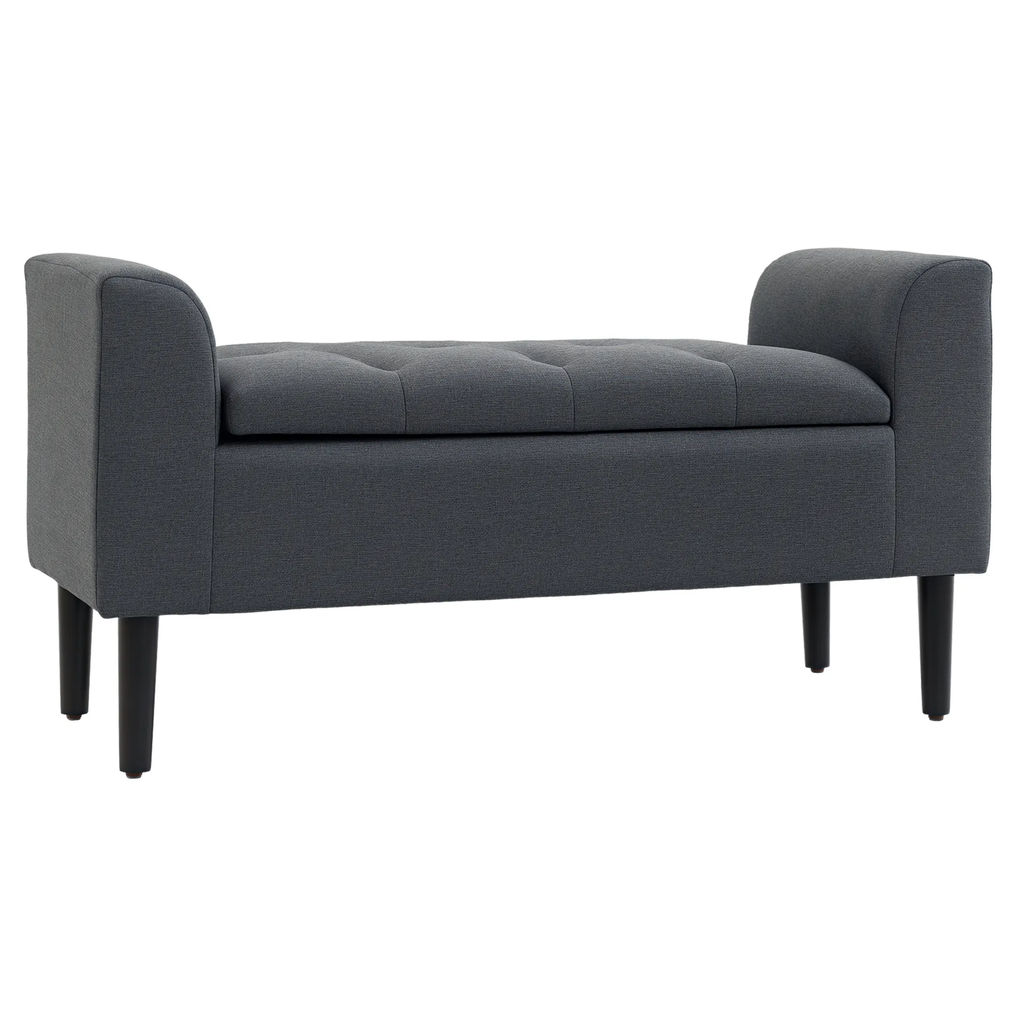 Sitzhocker Dunkelgrau 116L x 44B x 58H cm mit Stauraum