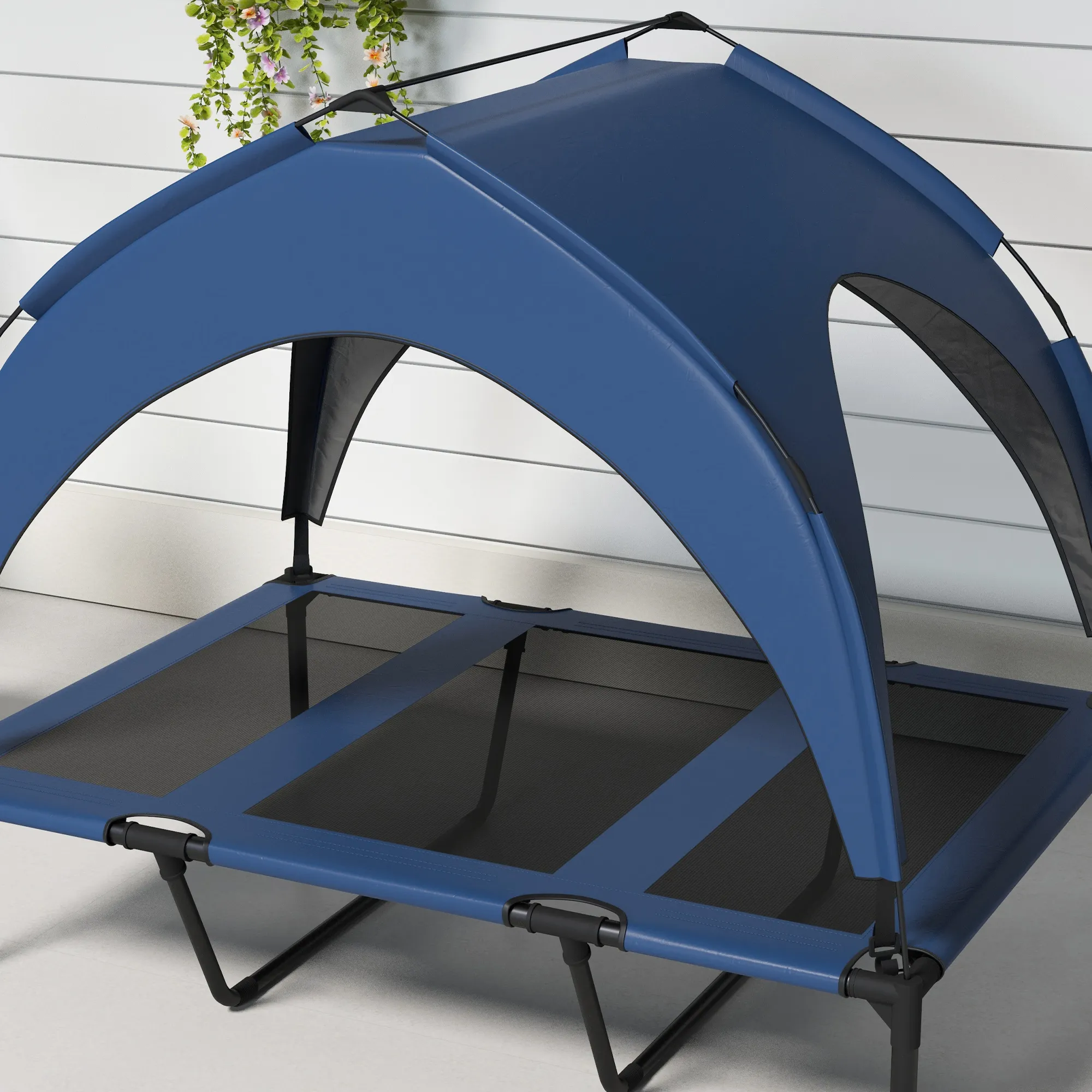 Hundebett Outdoor erhöht mit Dach, Oxford-Polyester, 106x76x94cm