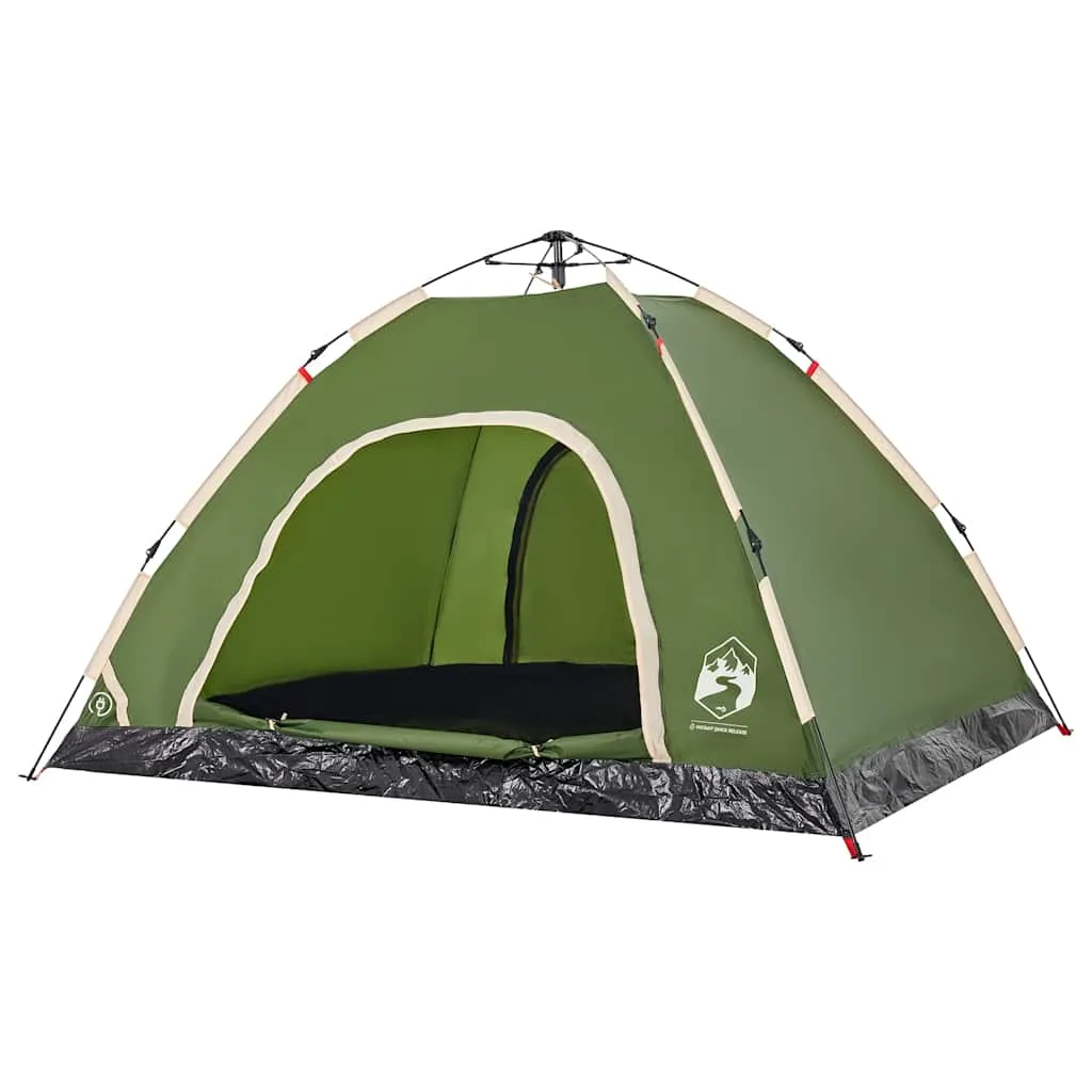 Campingzelt Grün 260 x 200 x 160 cm wasserdicht mit E-Anschluss