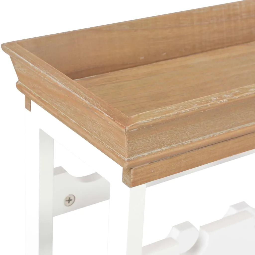 Offenes Weinregal 70 x 22,5 x 70,5 cm in Braun und Weiß aus MDF