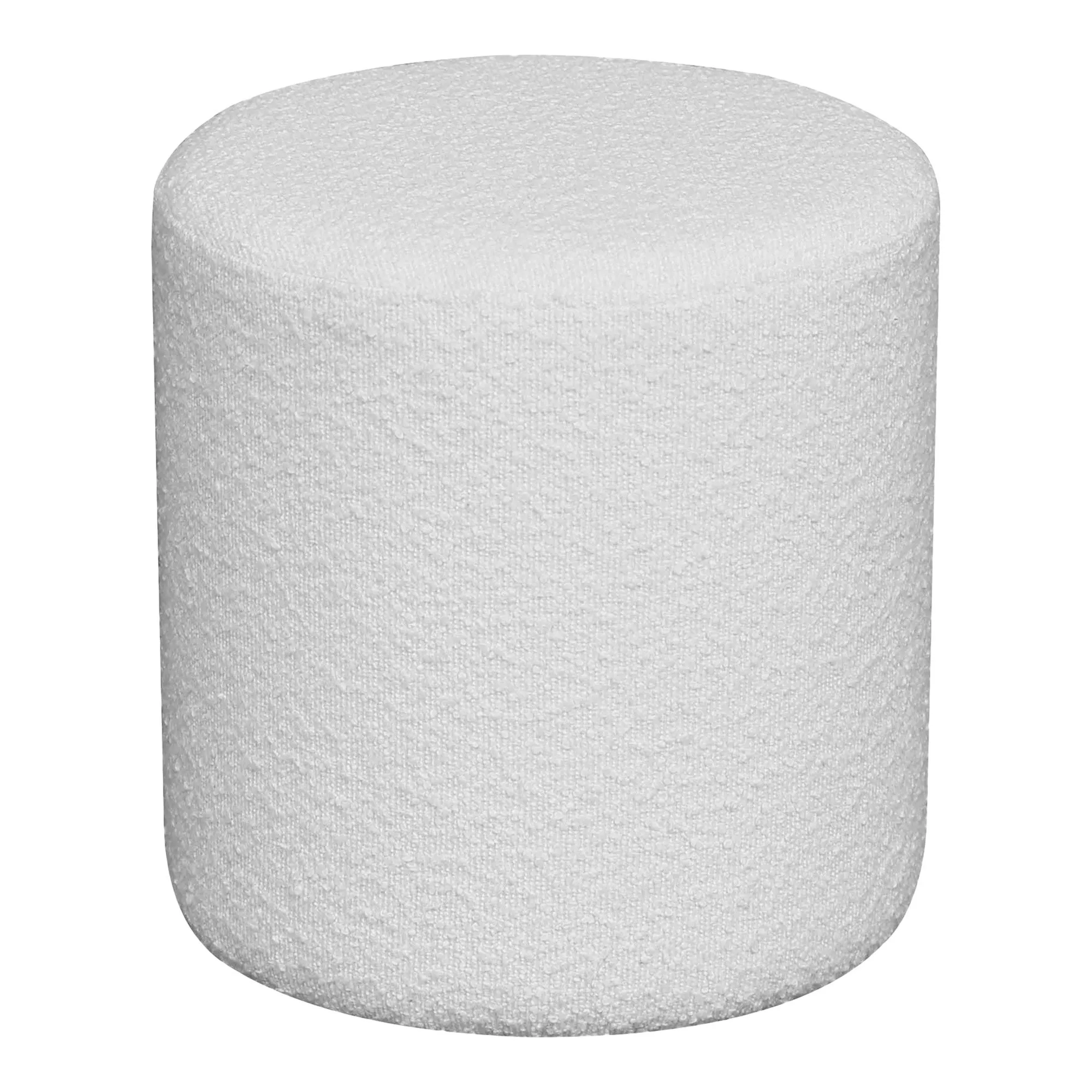tinkaro Pouf Ejby Stoff, Sperrholz, Kiefernholz Weiß