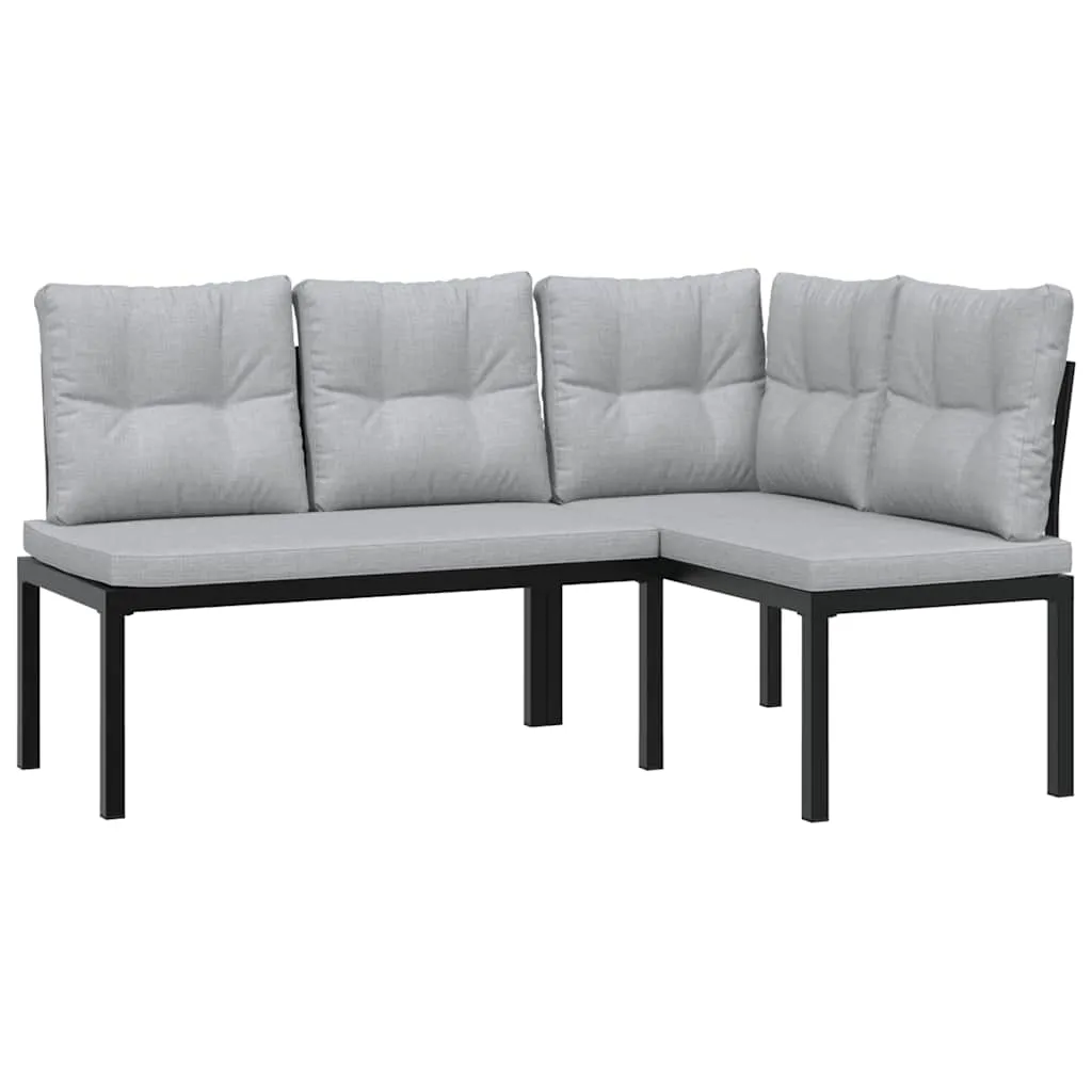 Gartenbank Schwarz 118 x 63 x 78 cm mit Kissen