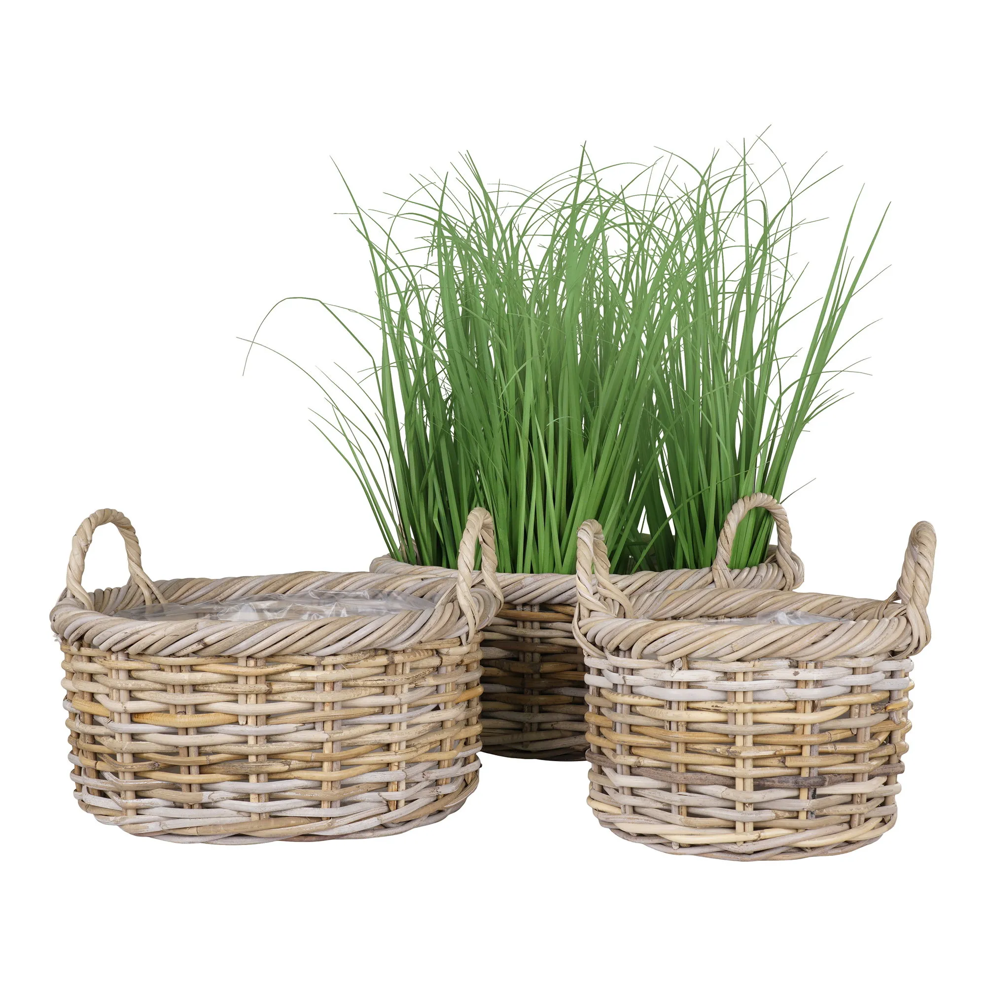 tinkaro Korb-Set 3-teilig Kubu-Rattan 30/40/50 cm Natur