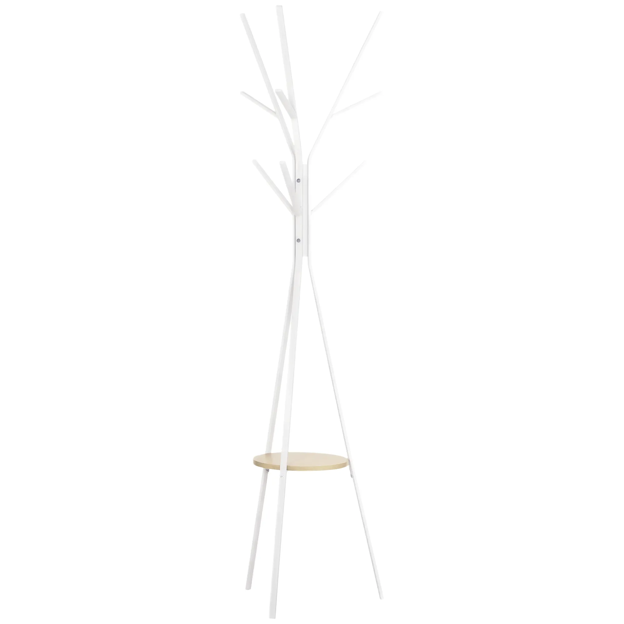 Kleiderständer Weiß 45L x 45B x 180H cm mit 8 Haken