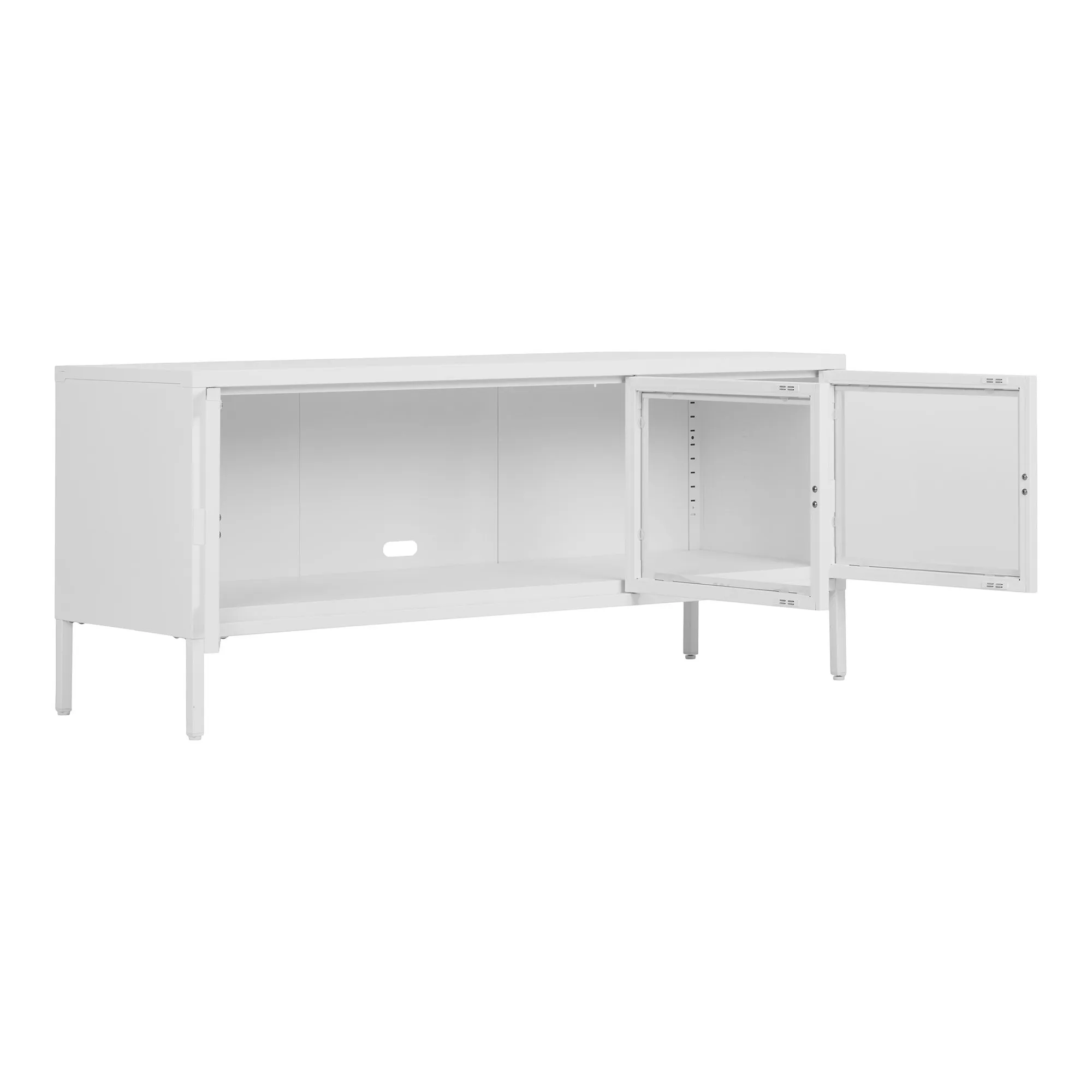tinkaro TV-Board Brisbane 3 Glastüren 130x40x55 cm Weiß