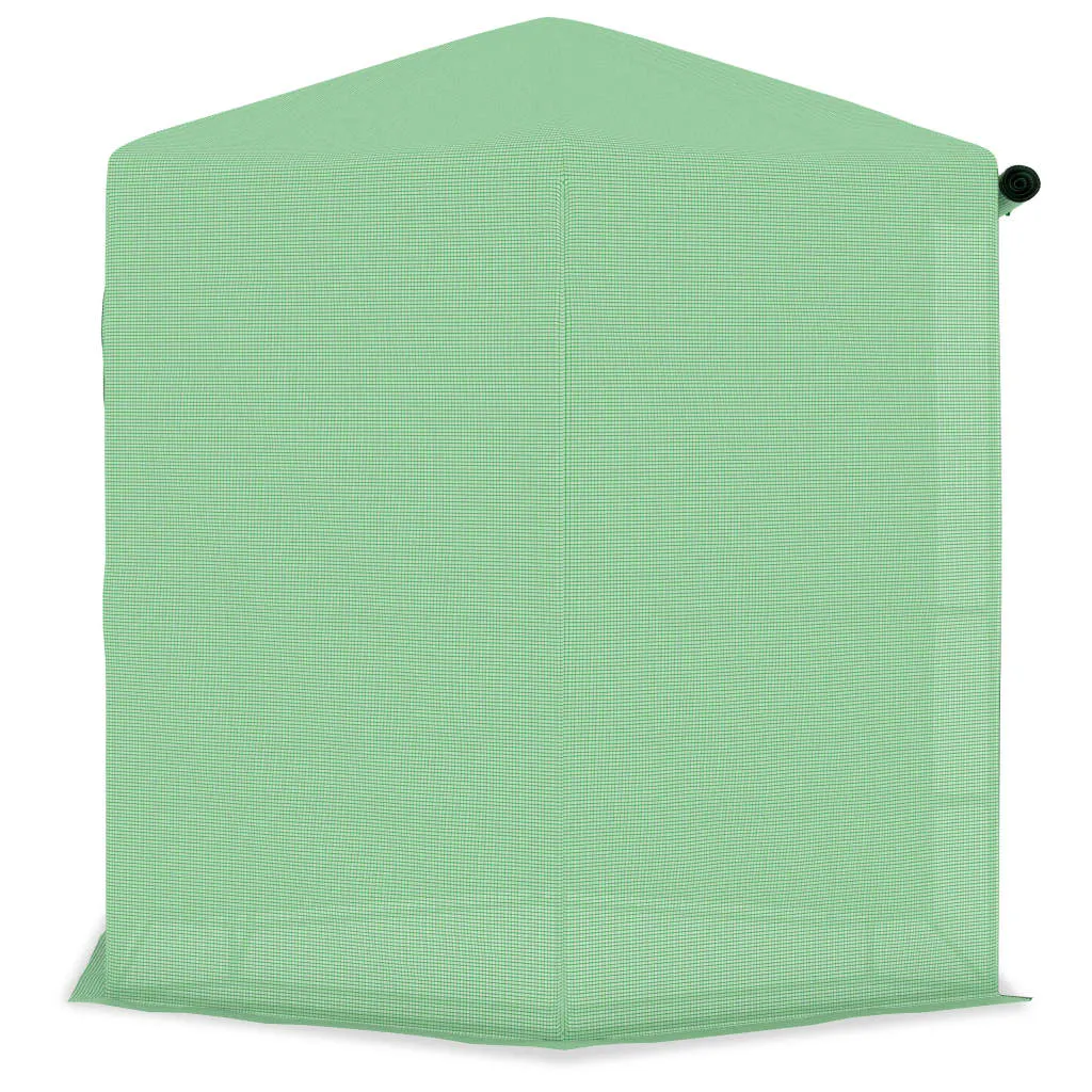 Gewächshaus 227x223 cm Grün mit PE-Netzgewebe und Stahlrahmen