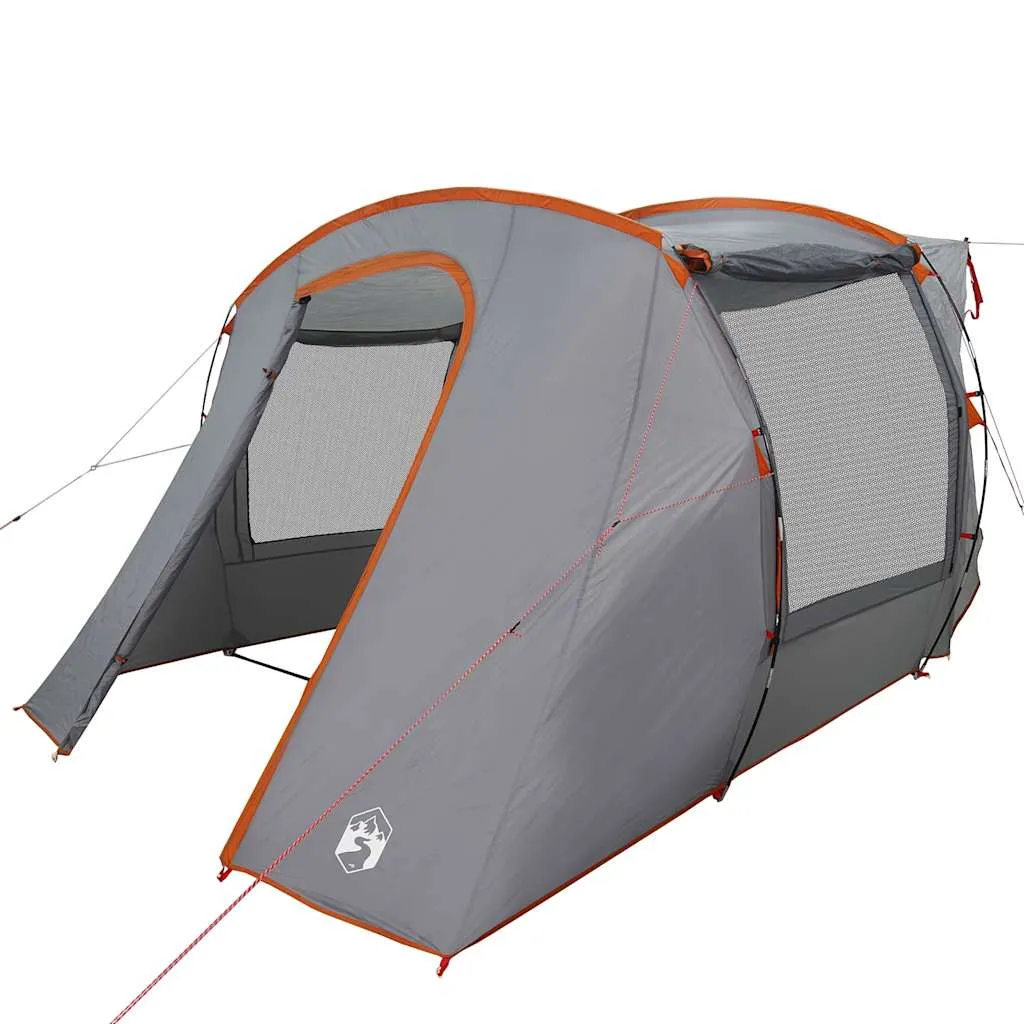 Autozelt 335x352x217 cm Grau und Orange wasserdicht mit Tragetasche