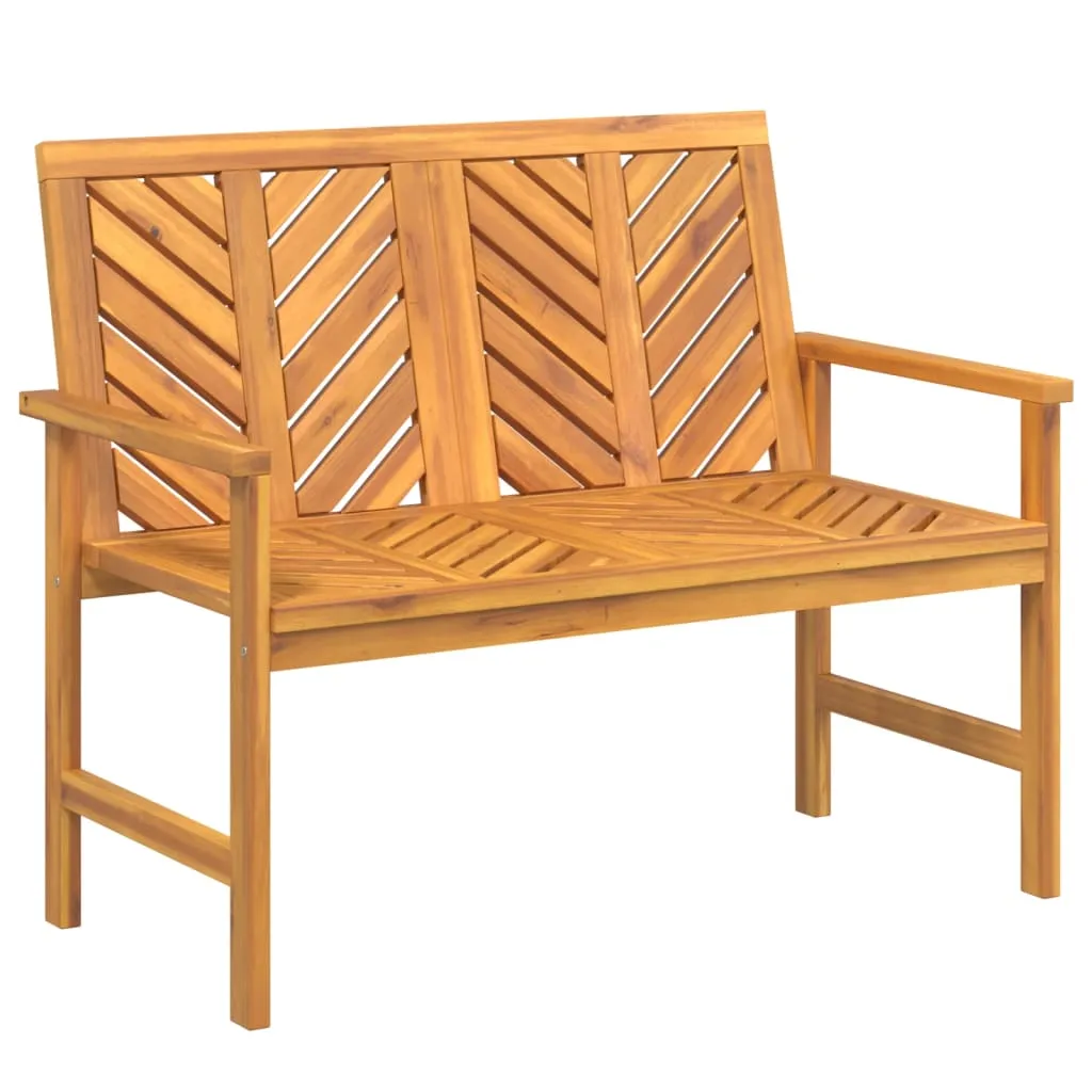 Gartenbank aus Echtholz 109x62,5x89 cm in Naturfarbe mit Fischgräten-Design