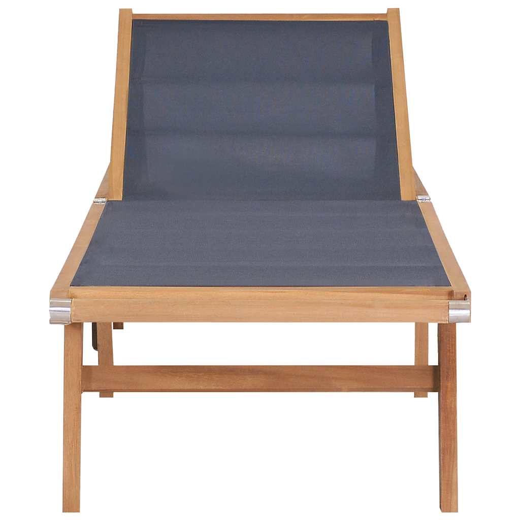 Klappbare Sonnenliege aus Naturholz mit Textilene, 206x60x35 cm, Braun