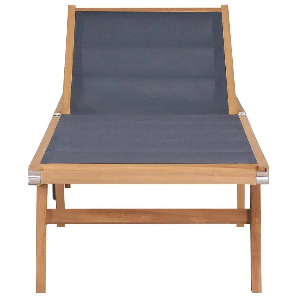 Klappbare Sonnenliege aus Naturholz mit Textilene, 206x60x35 cm, Braun
