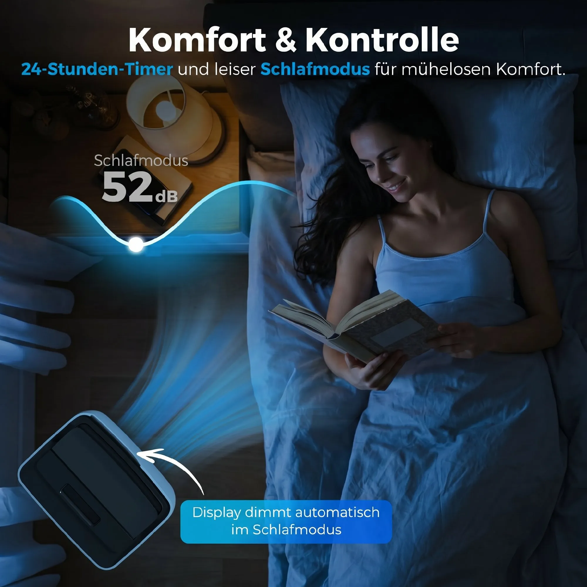 Tragbare Klimaanlage 12000 BTU, Klimagerät mit Kühl-, Entfeuchtungs-, Ventilator- , Schlafmodus, WiFi Sprachsteuerung