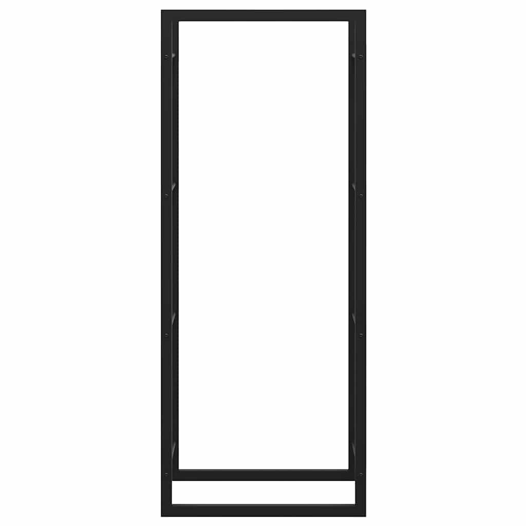 Kaminholzregal aus Stahl 50 x 28 x 132 cm Mattschwarz