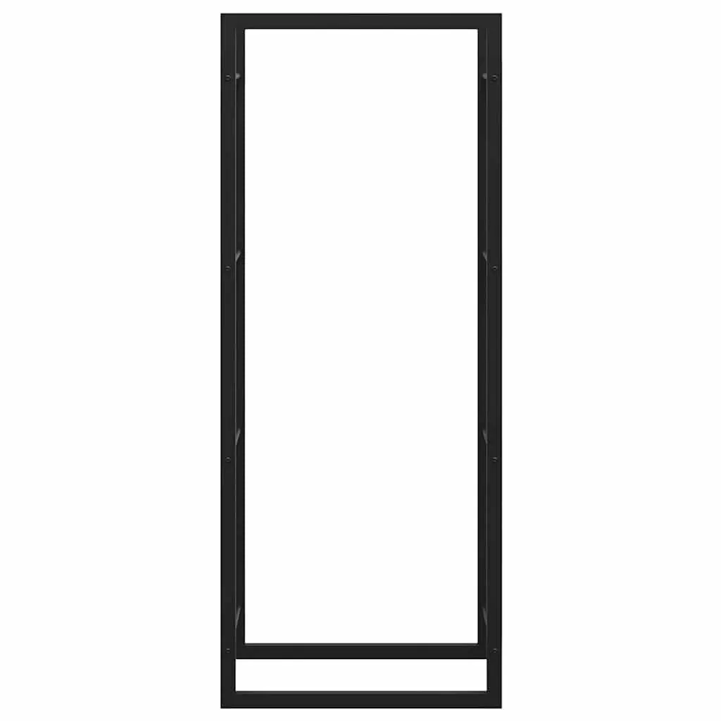 Kaminholzregal aus Stahl 50 x 28 x 132 cm Mattschwarz