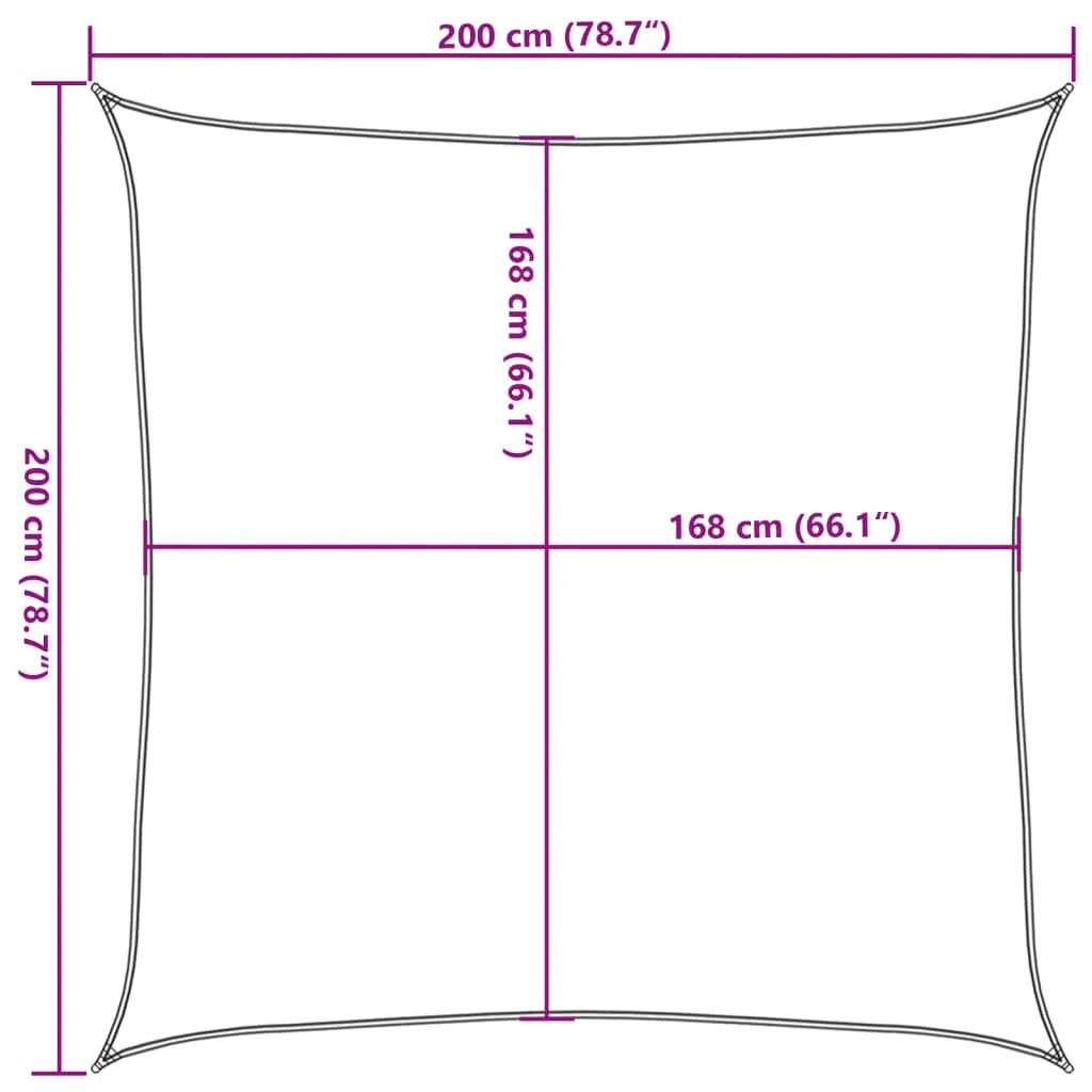 Sonnensegel 2x2m Sand - Wasserfest und UV-beständig