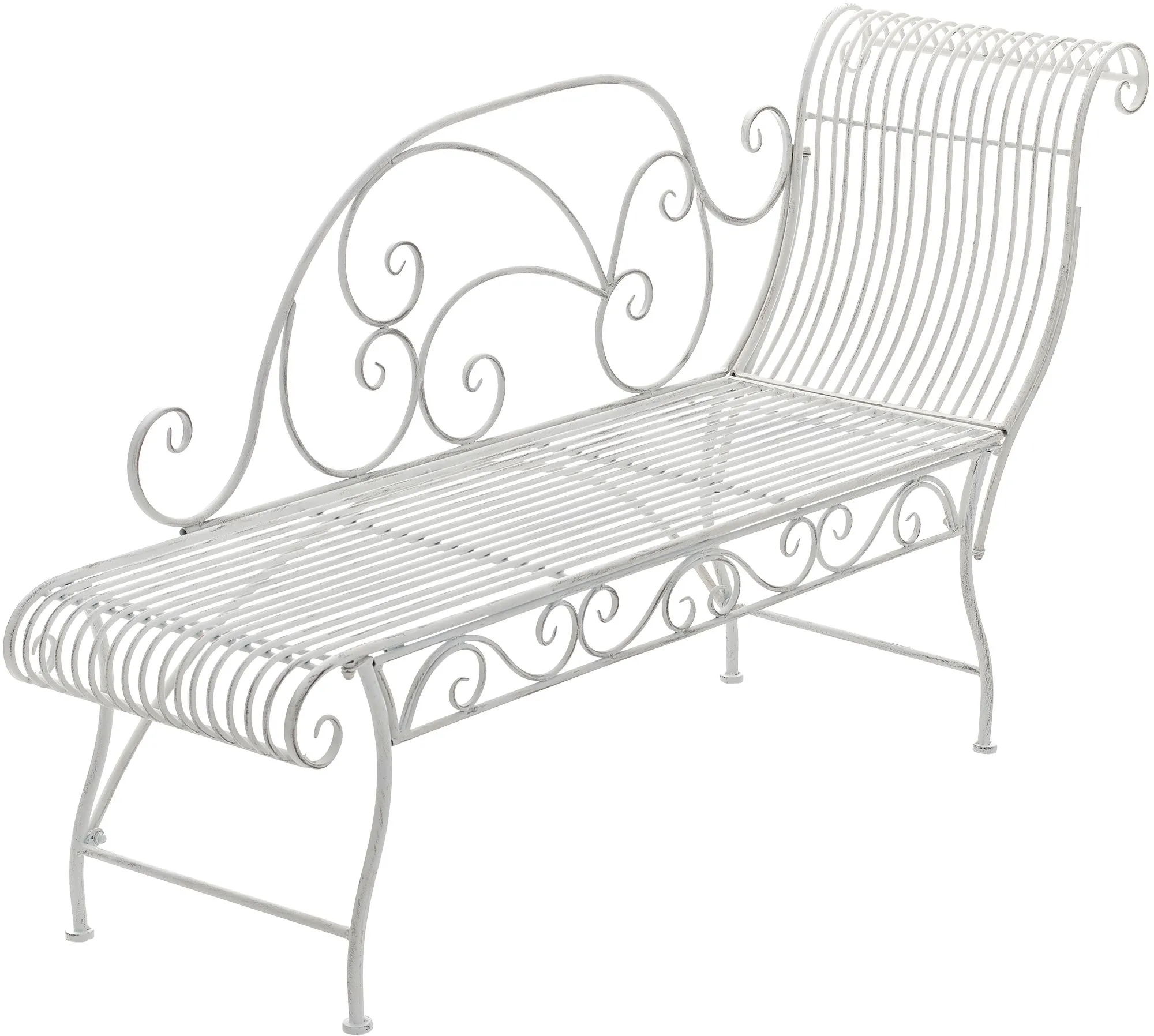 Gartenbank Karma Recamiere 156x46x78 cm antik weiß