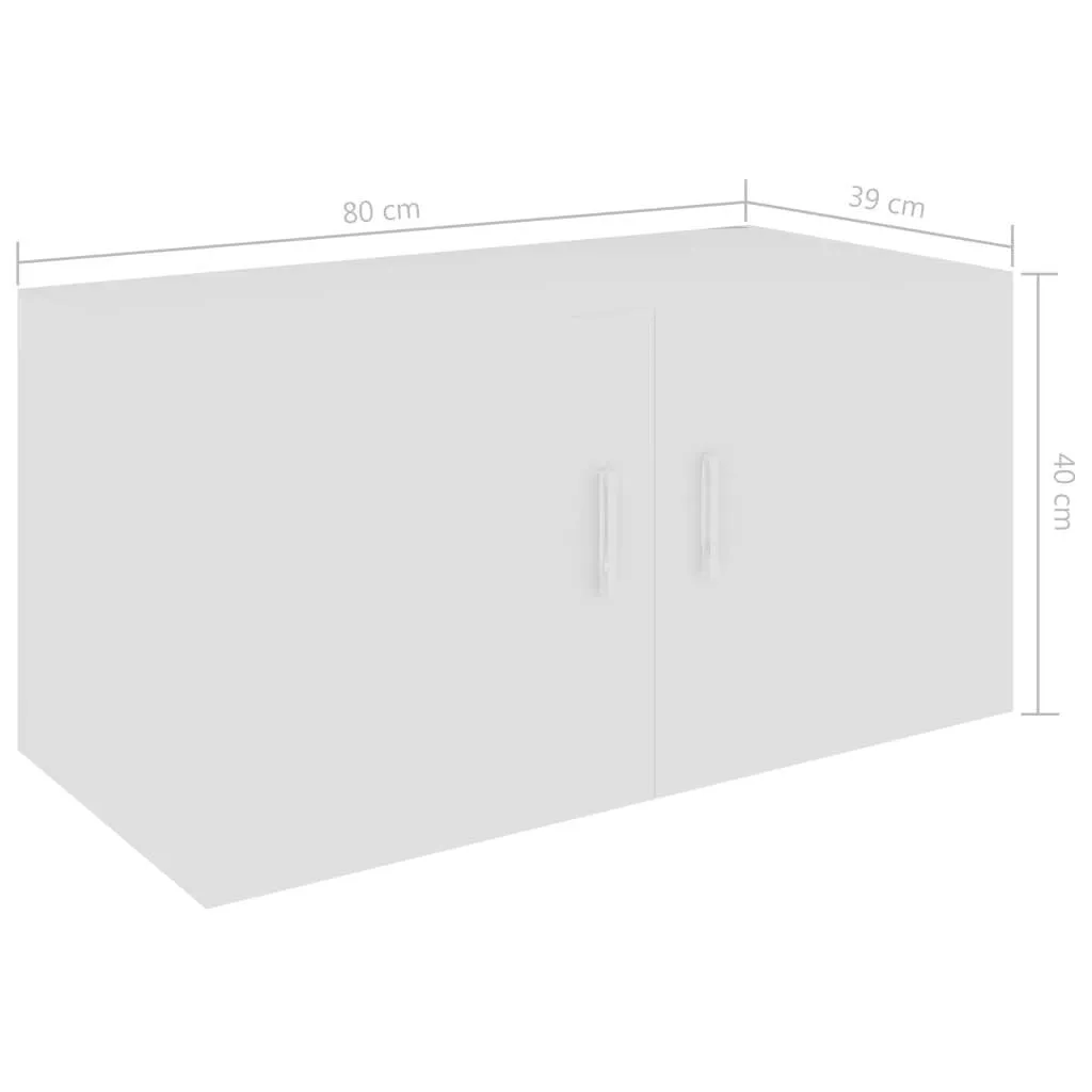 Robuster Wandschrank Weiß 80 x 39 x 40 cm mit 2 Türen