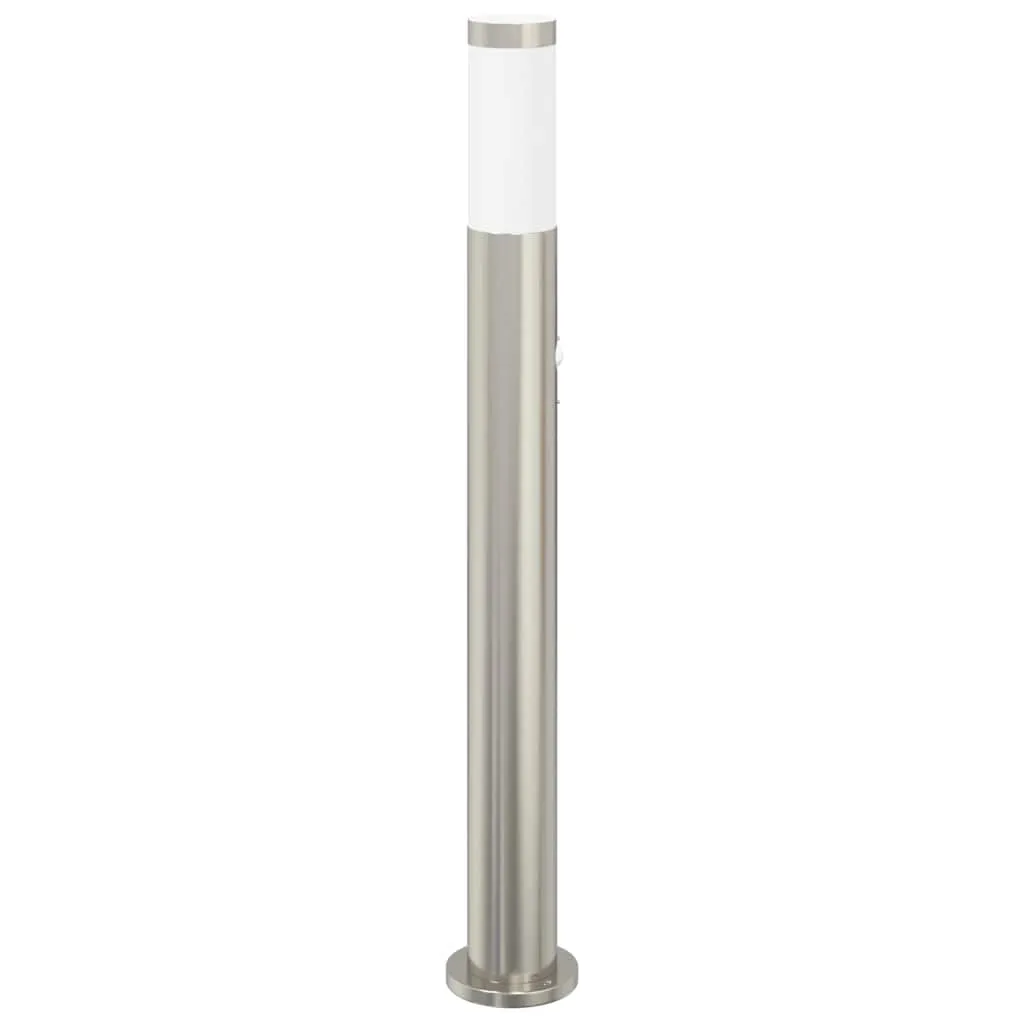 Pollerleuchte Silber 11 x 80 cm mit PIR-Bewegungssensor