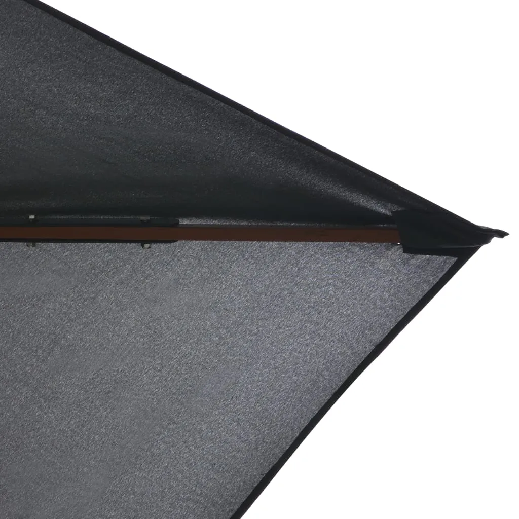 Eleganter Sonnenschirm 200x300x250 cm Anthrazitgrau mit Massivholz-Mast