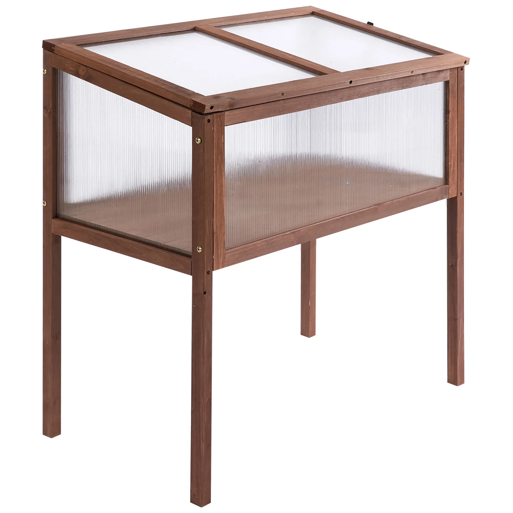 Holzgewächshaus 90L x 50B x 93H cm in Braun