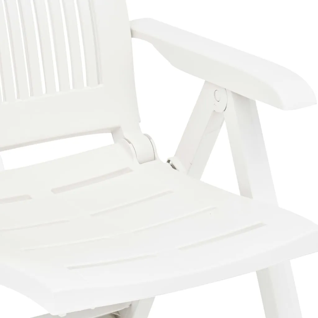 Gartenstuhl-Set Kunststoff Weiß 60x61x109 cm, klappbar, 2er-Set