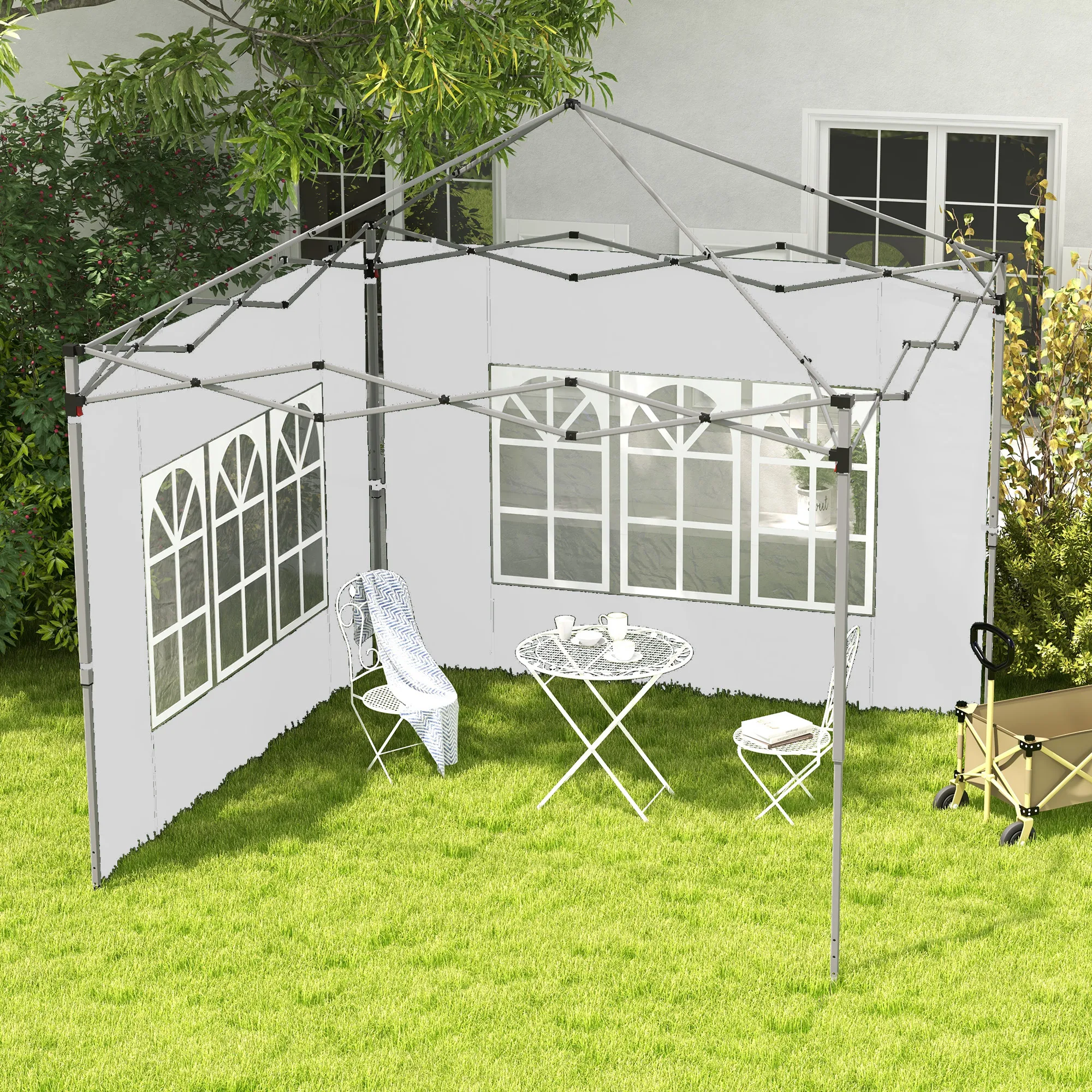 Pavillon Seitenwände 295x195 cm Weiß für 3x3 m und 3x4 m