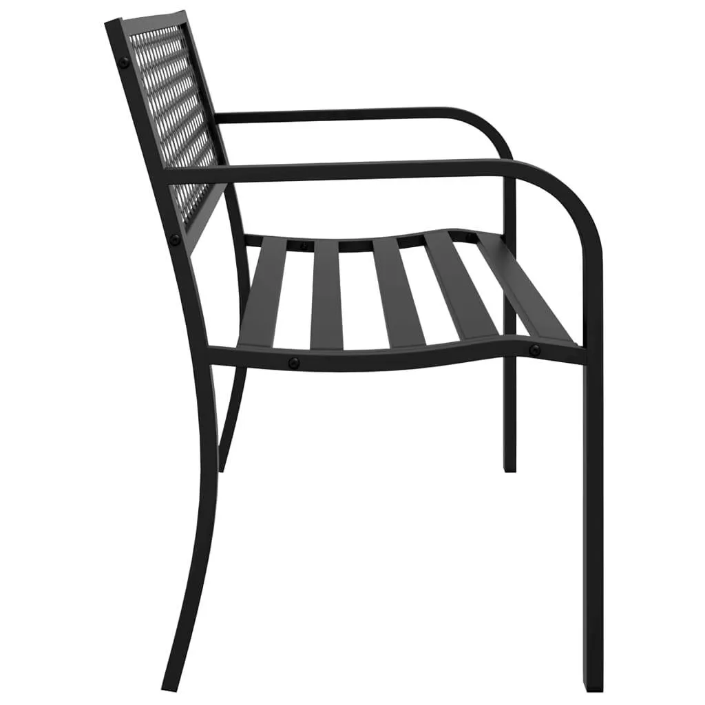 Gartenbank Stahl Schwarz 119 x 52 x 76 cm