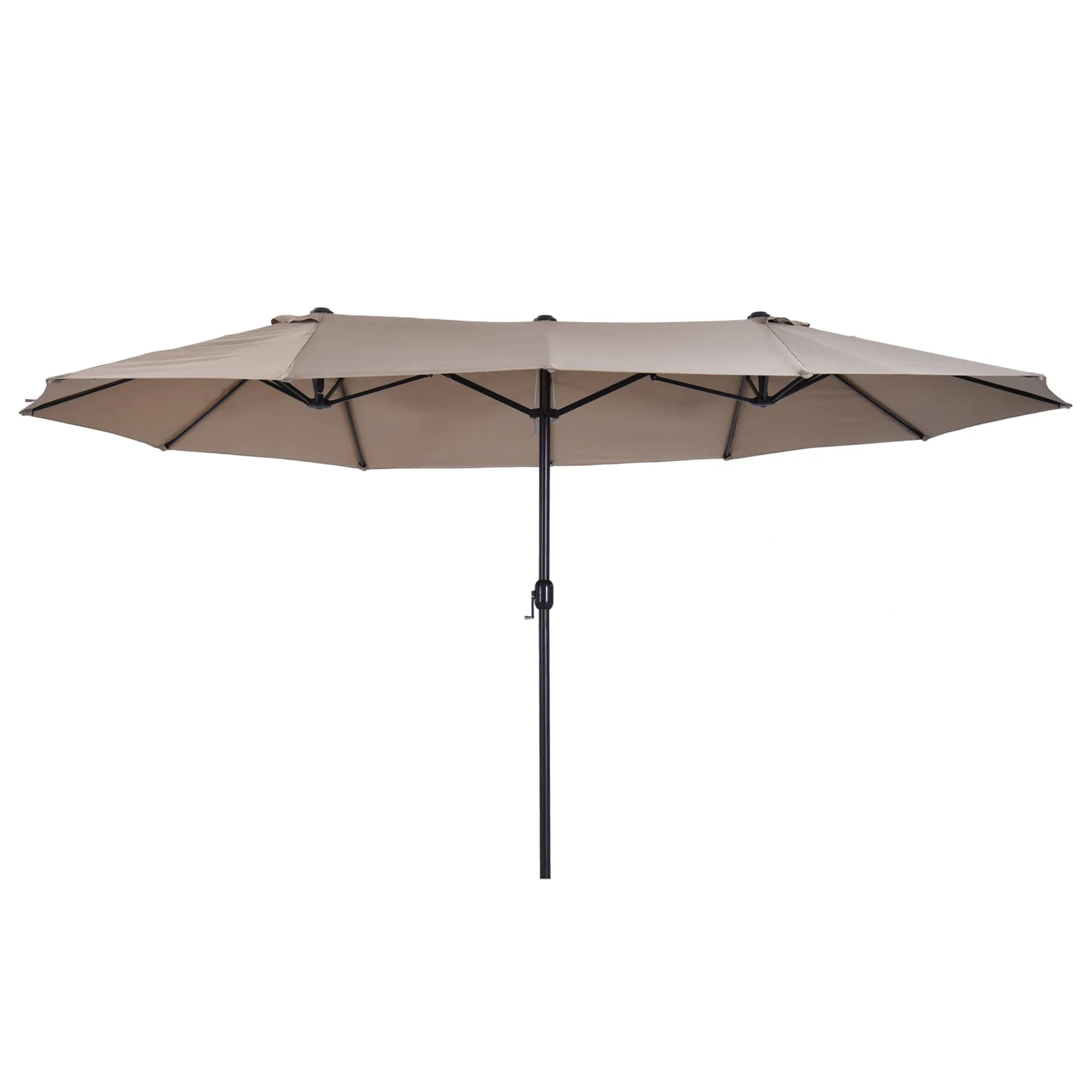 Doppel-Sonnenschirm 460x270 cm in Hellkaffee für Garten und Terrasse