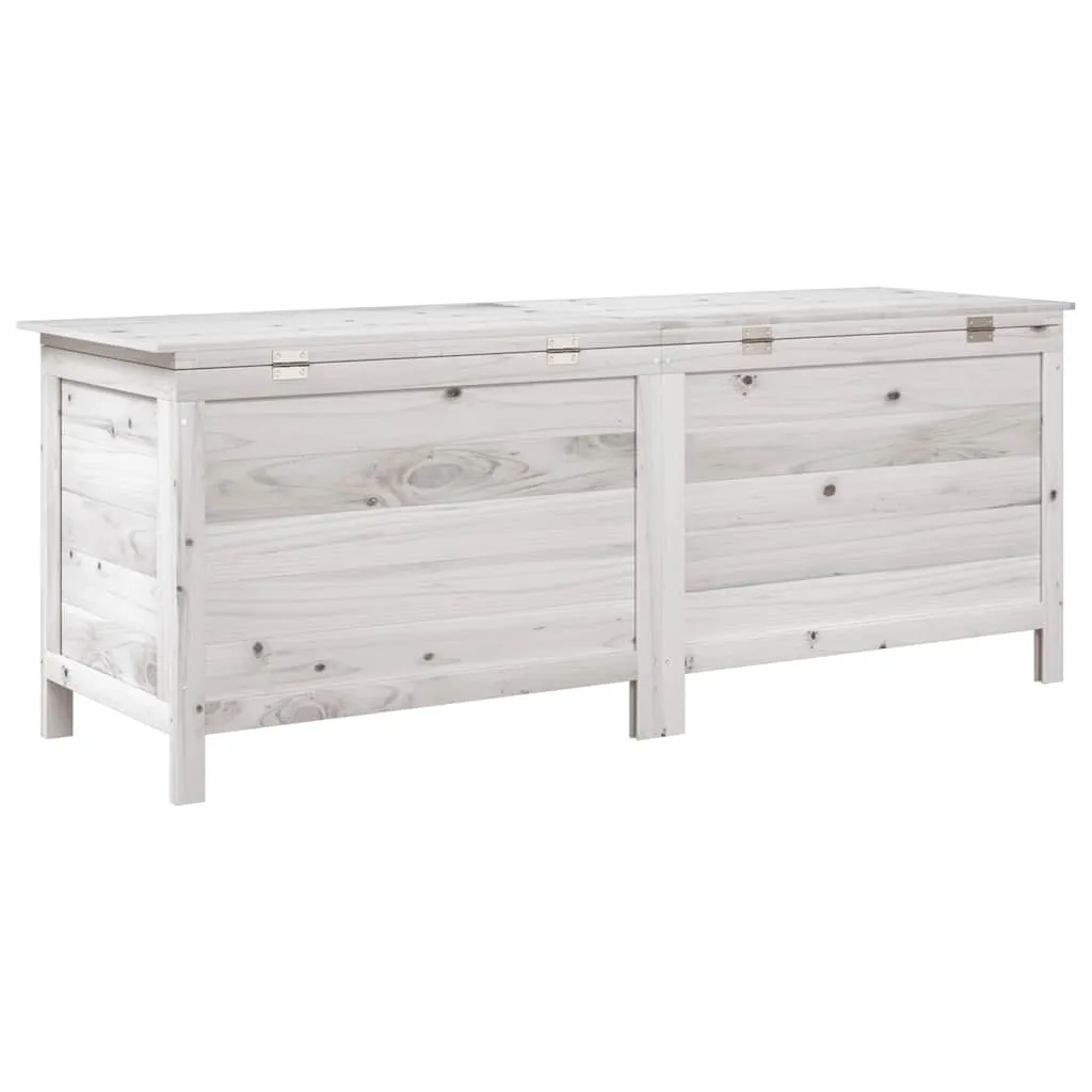 Gartenbox aus massivem Tannenholz 150 x 50 x 56,5 cm, Weiß