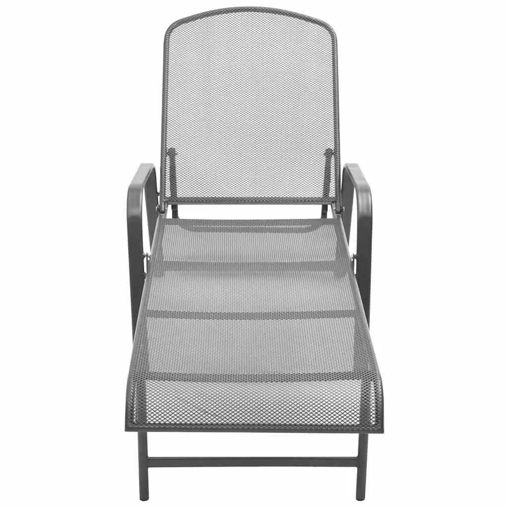 Sonnenliegen-Set Anthrazit 66x(154-183)x(65-103) cm mit Klapptisch 38x38x38 cm