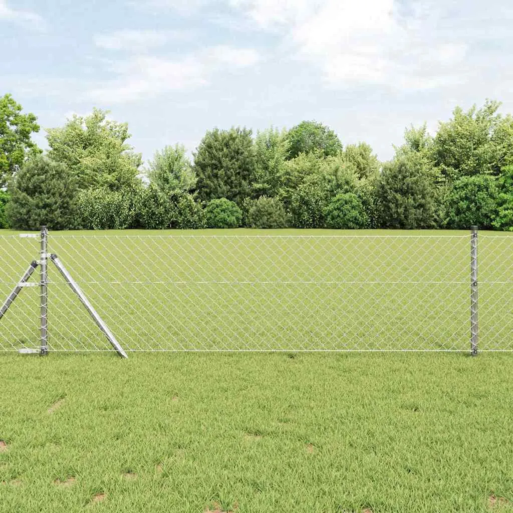 Zaunpfosten Set 1000 x 3,2 x 40 cm in Silber