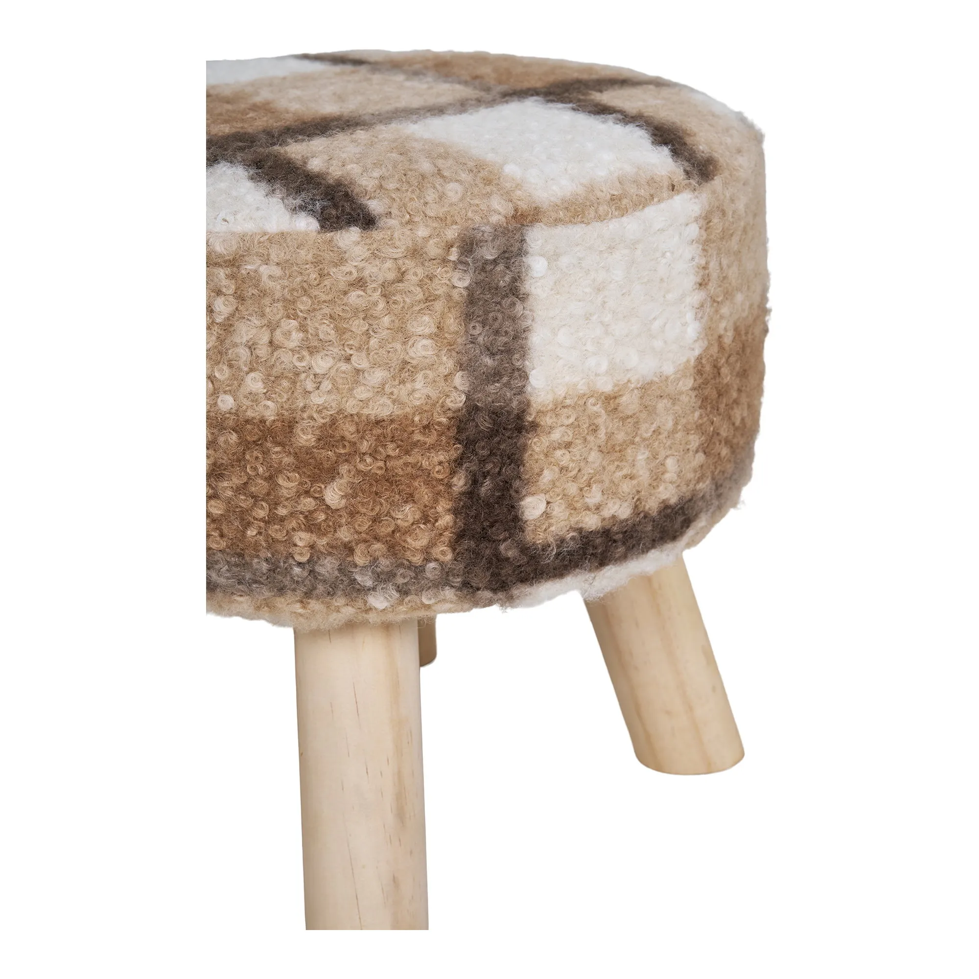 tinkaro Hocker Aberdeen Polyester, Kiefernholz, Sperrholz, Schaumstoff Braun