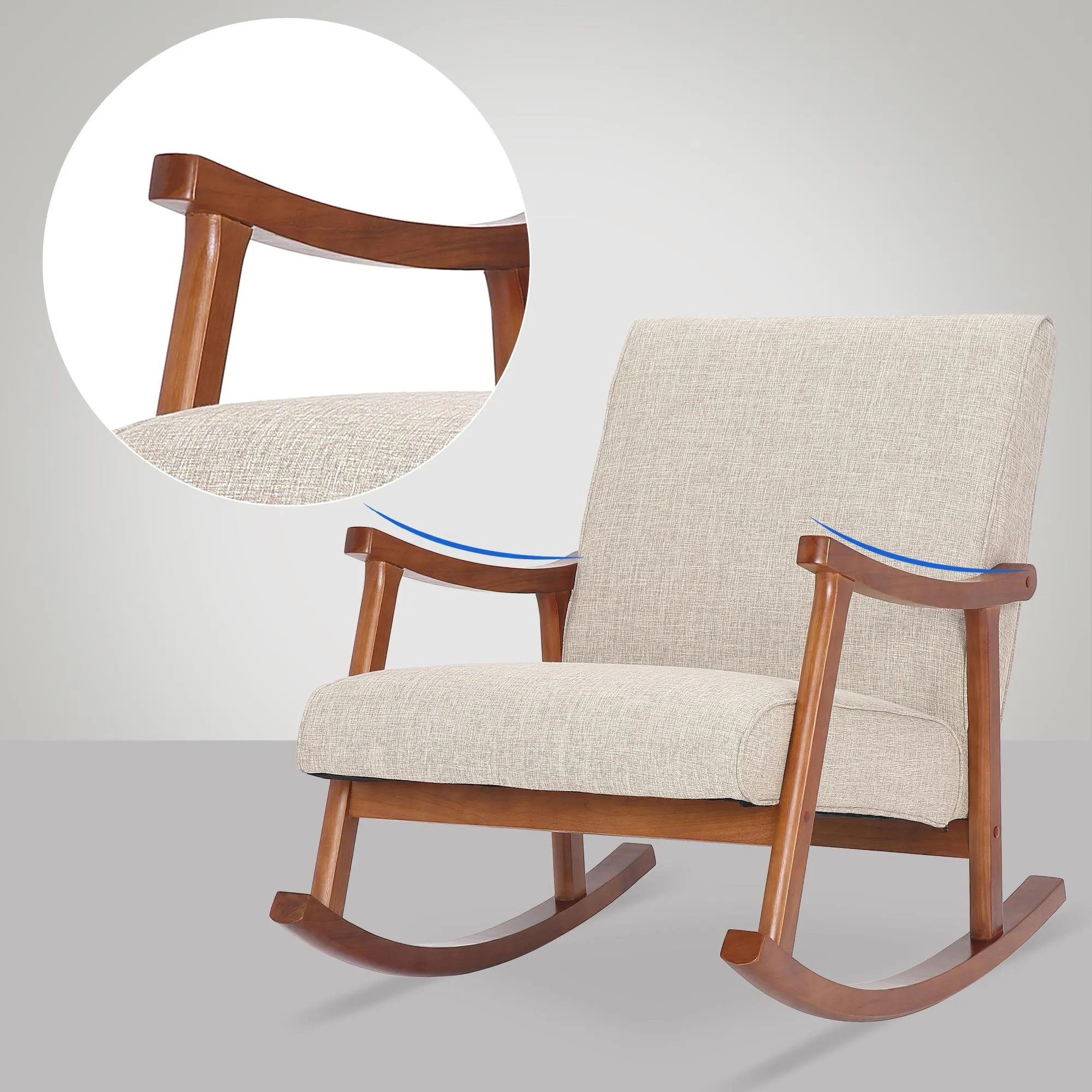 Schaukelstuhl Morelia 82x67x92 cm creme