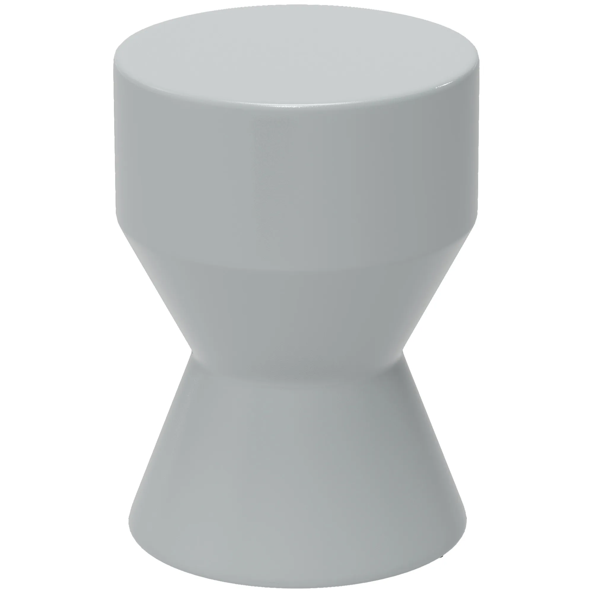 Keramik Gartenhocker Ø33 cm Hellgrau - Eleganter Sitzhocker