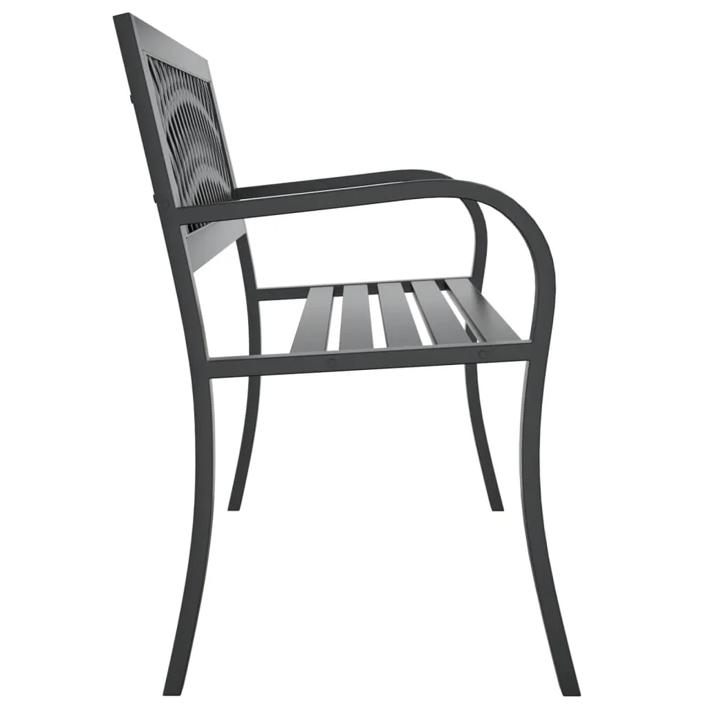 Gartenbank Stahl Schwarz 120 x 53 x 75 cm