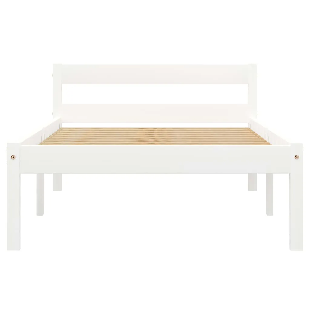 Massivholz-Bettrahmen Weiß 206 x 96 x 50 cm für 90 x 200 cm Matratze