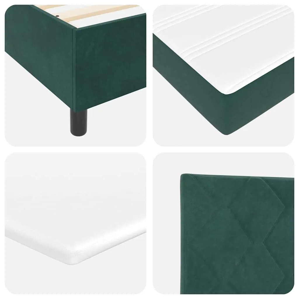 Boxspringbett 140x190 cm Kiefernholz Dunkelgrün verstellbares Kopfteil