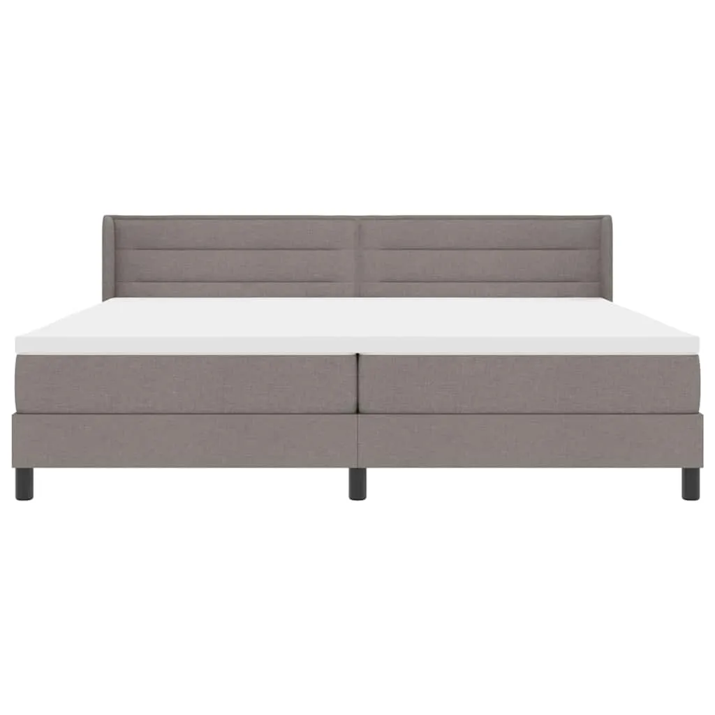 Boxspringbett 200x200 cm Massivholz Kiefer Polyester Taupe