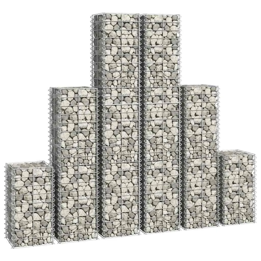 Gabionenkorb-Set verzinkter Stahl 25x25x50/100/150 cm, 6-teilig