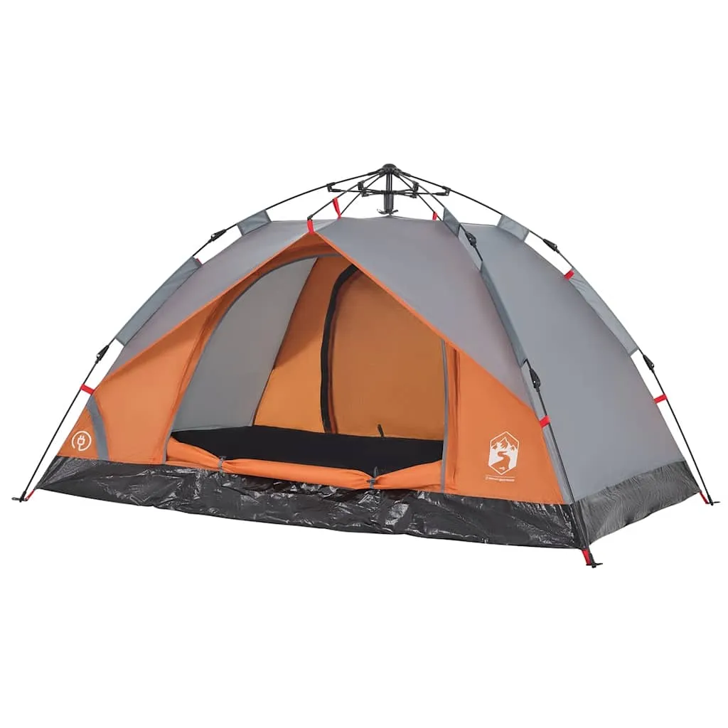 Campingzelt Kuppel 210x200x135 cm Grau und Orange