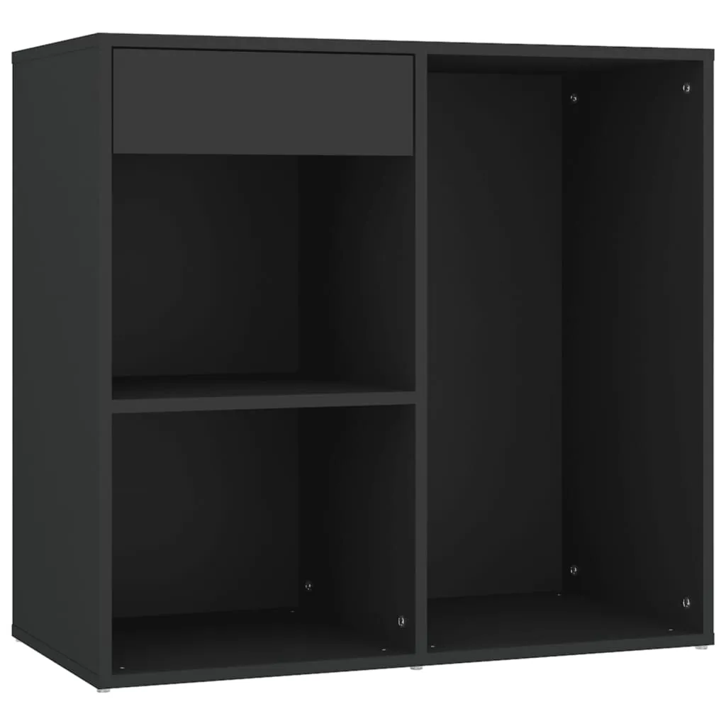 Schwarzes Schminktisch-Set mit LED-Beleuchtung, 60x40x140 cm & 80x40x75 cm