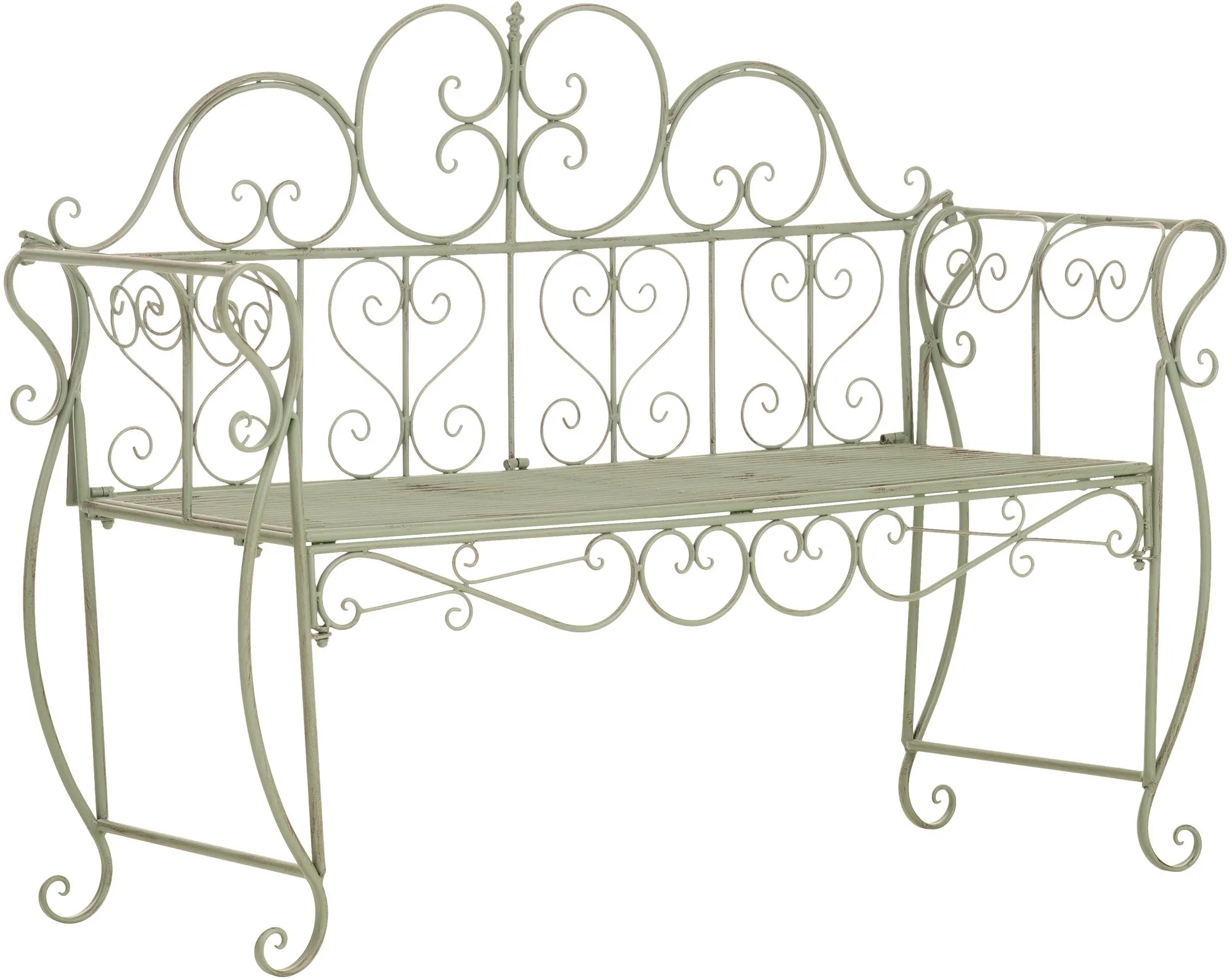 Gartenbank Minna 128x46x94 cm antik-grün