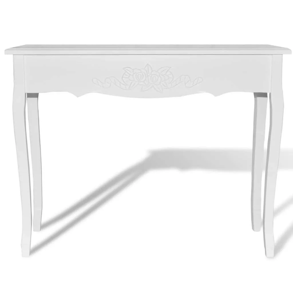 Konsolentisch Weiß 100 x 35 x 78 cm aus MDF und Kiefernholz