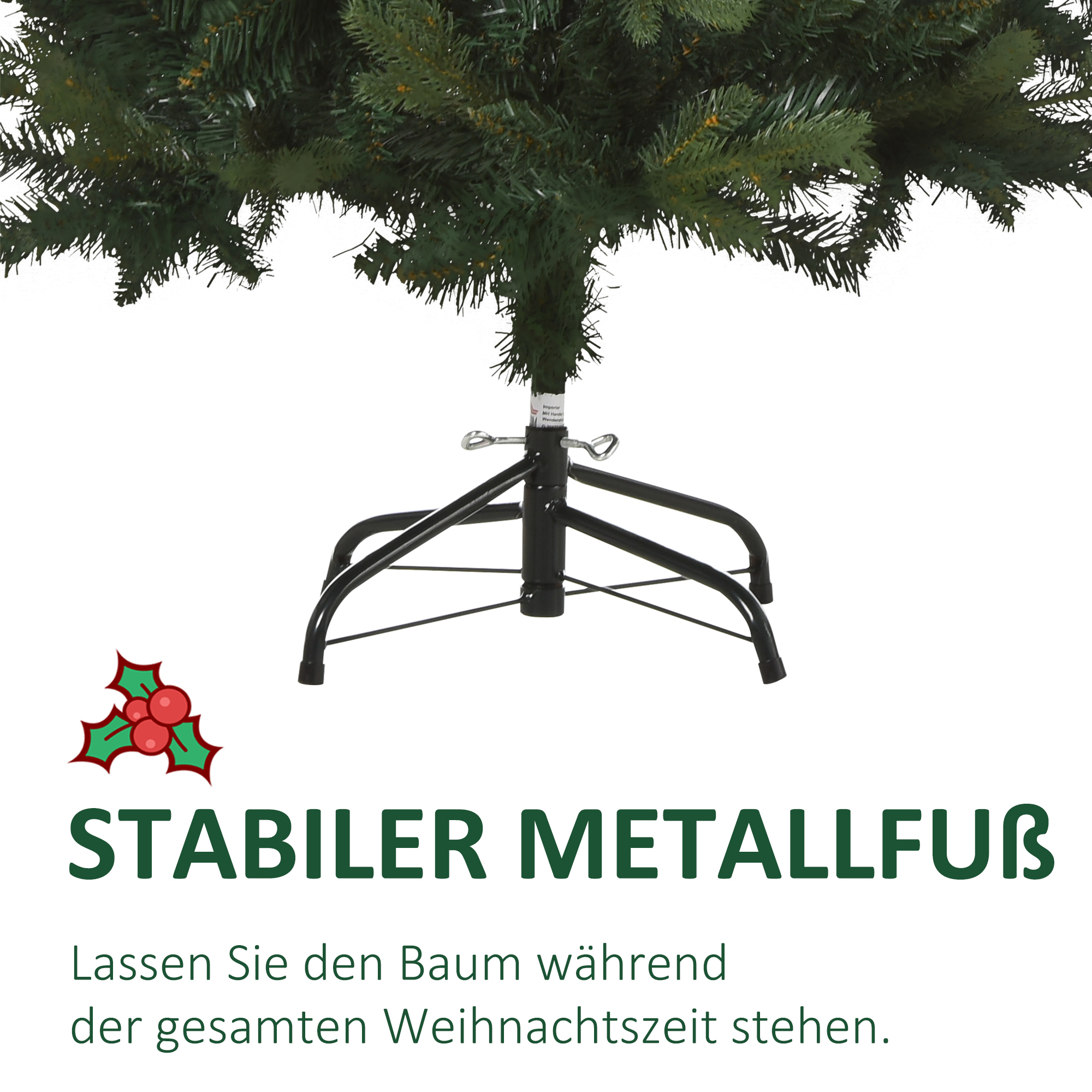 Weihnachtsbaum Christbaum Kunsttanne, 1,2 m, inkl. Ständer, Ø85 cm x 120 cm, Grün
