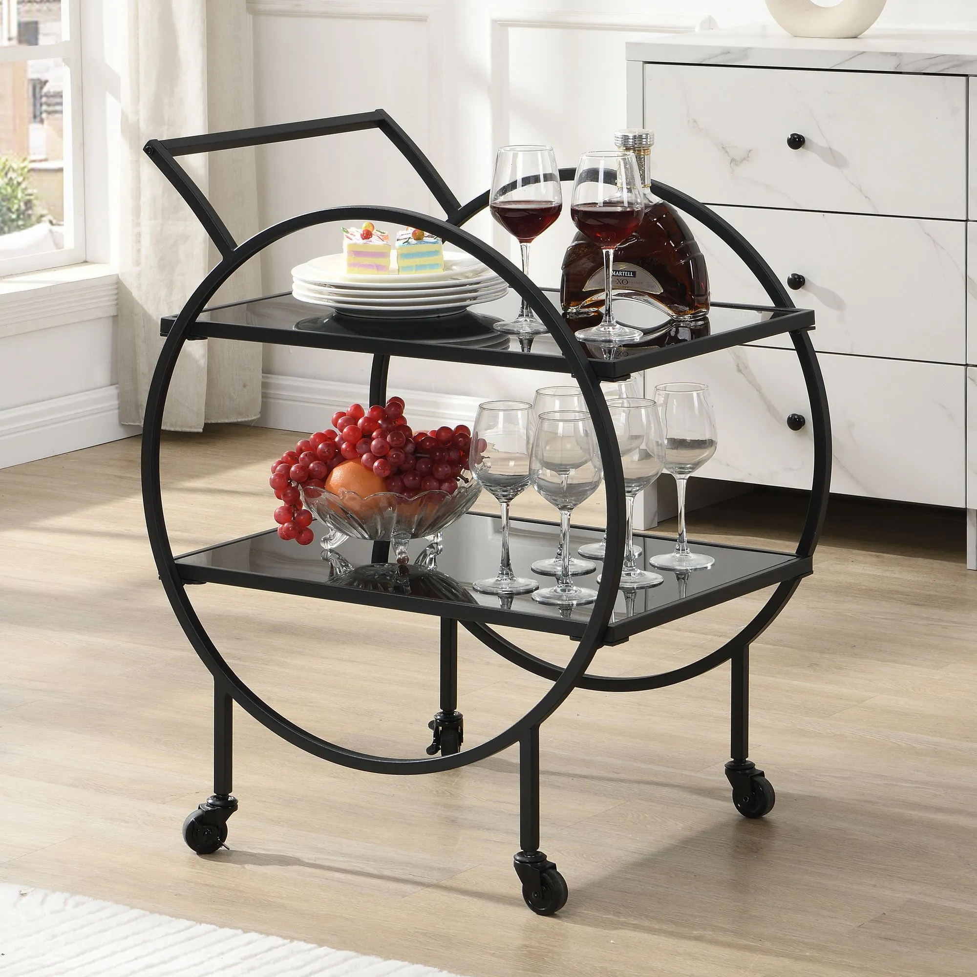 Design Servierwagen mit Rollen & Bremse