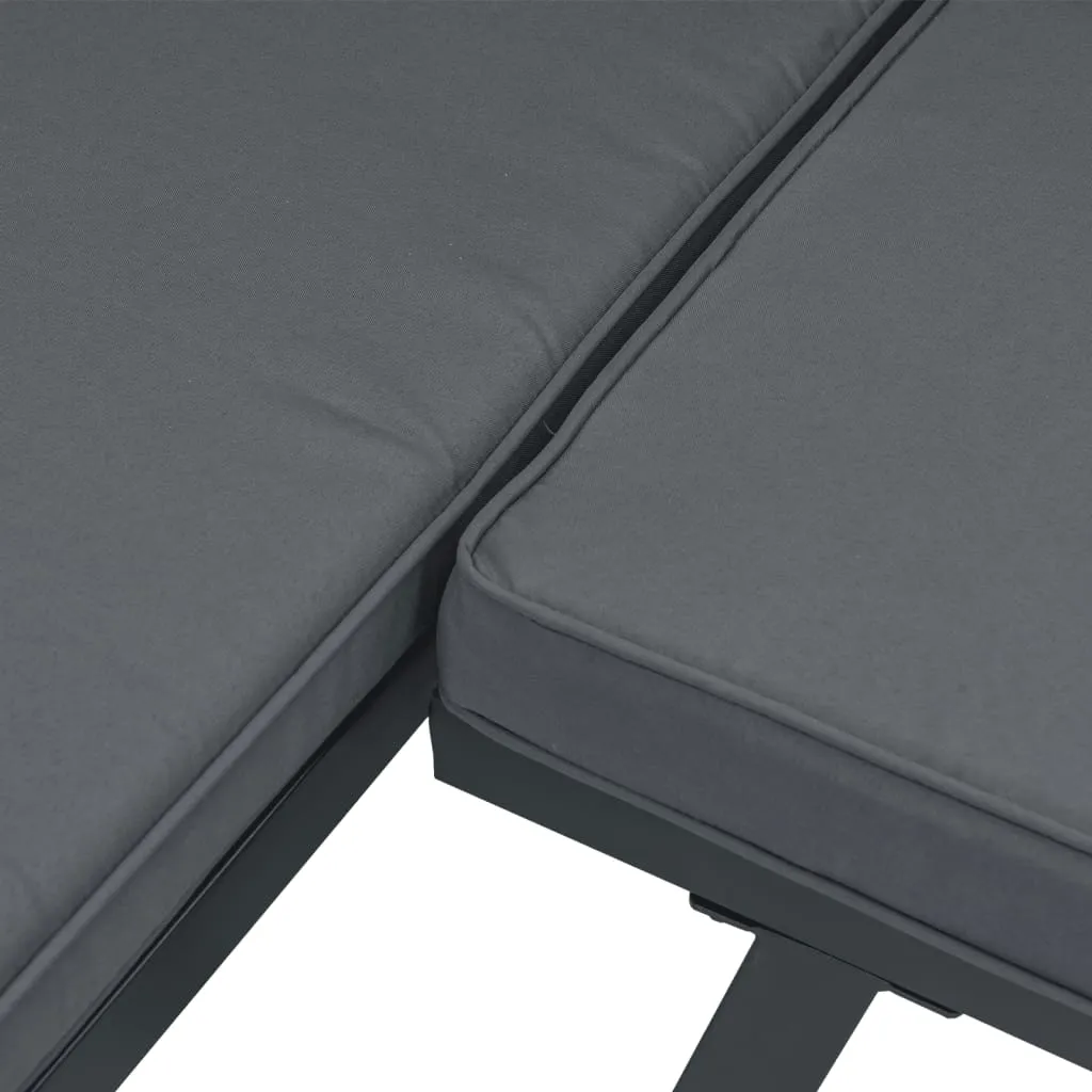Gartenbank 165x110x76 cm Schwarz mit verstellbaren Seitenteilen