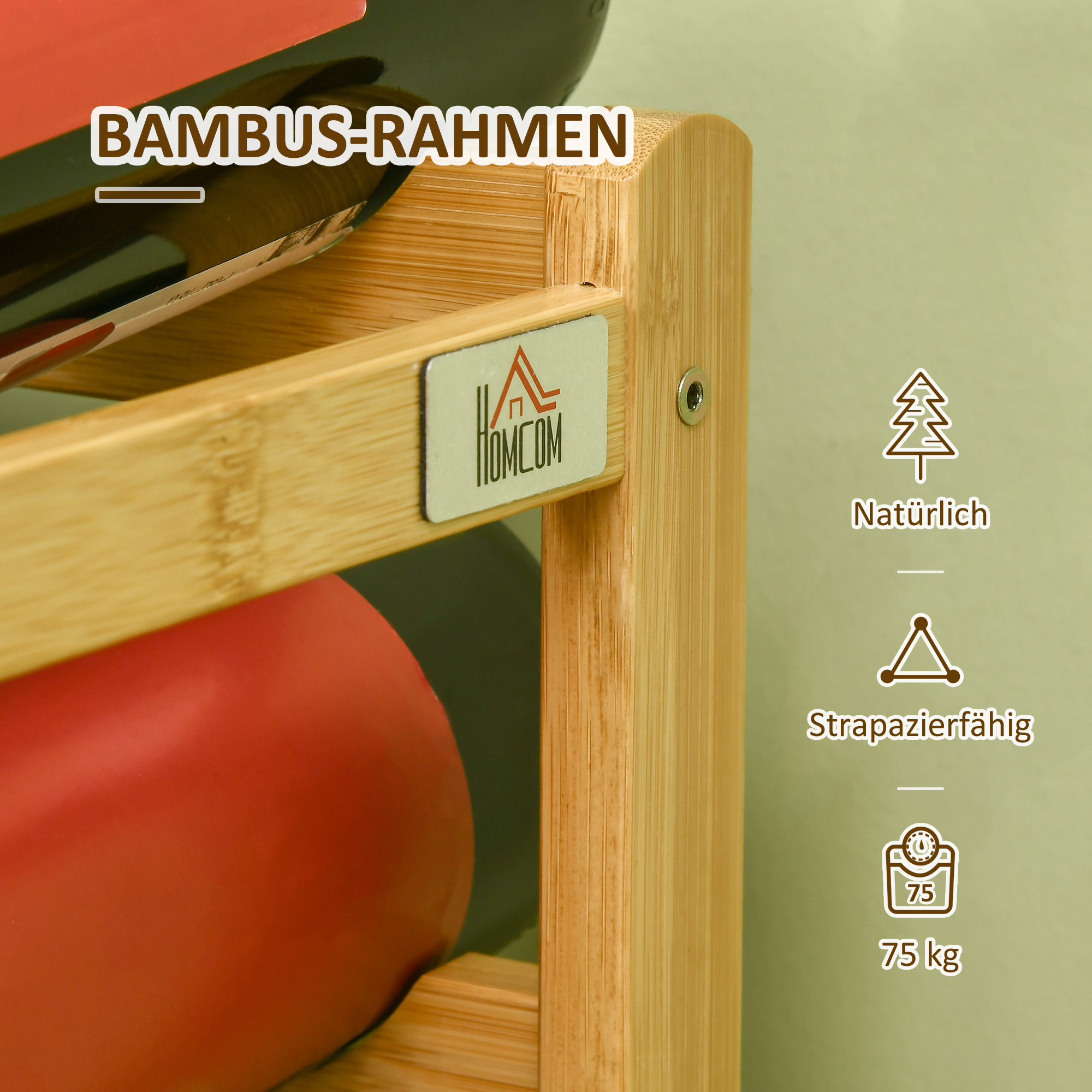 Weinregal aus Bambus 43L x 23,5B x 38H cm für 16 Flaschen