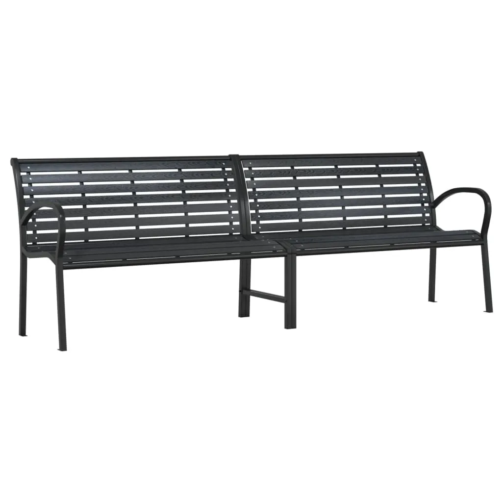 Gartenbank aus WPC und Stahl 231x60x81 cm in Anthrazit